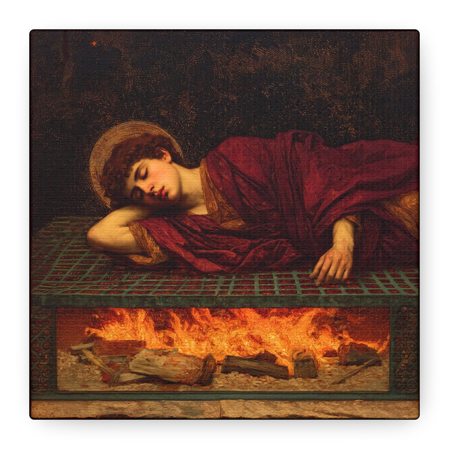 Saint Lawrence -  Museum Wrapped Canvas - Sanctified Souls Print - Religious Art for your Home - Catholic Patron Saint Art