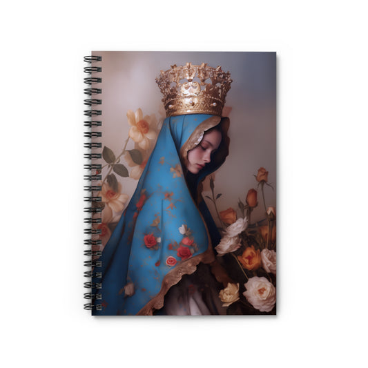Our Lady of the Roses - Sanctified Souls Art - Religious Based Notebook - Spiral Notebook - Mother Mary Art