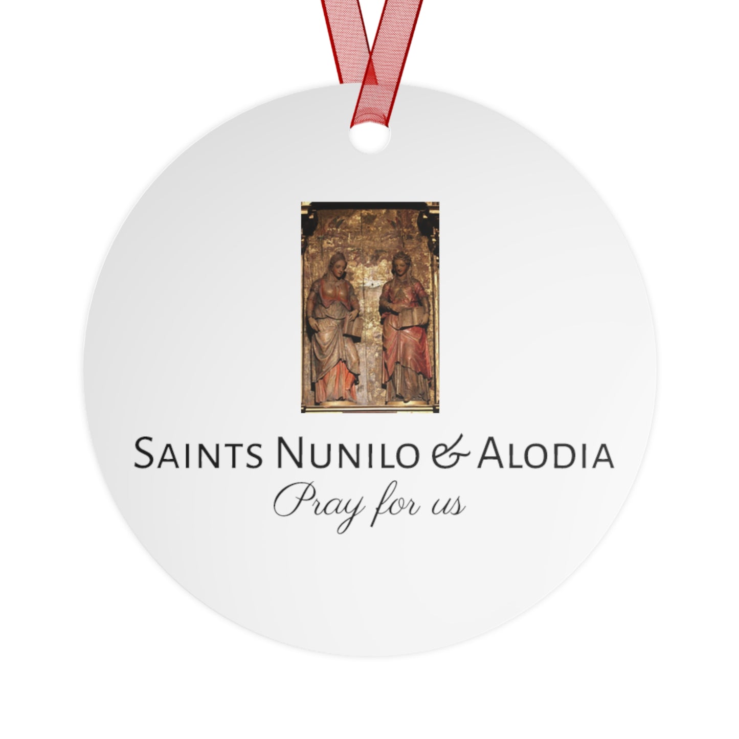 Saints Nunilo and Alodia Metal Ornament - Religious Holiday Christmas Keepsake - Religious Catholic Tree Ornament - Holiday Art Piece