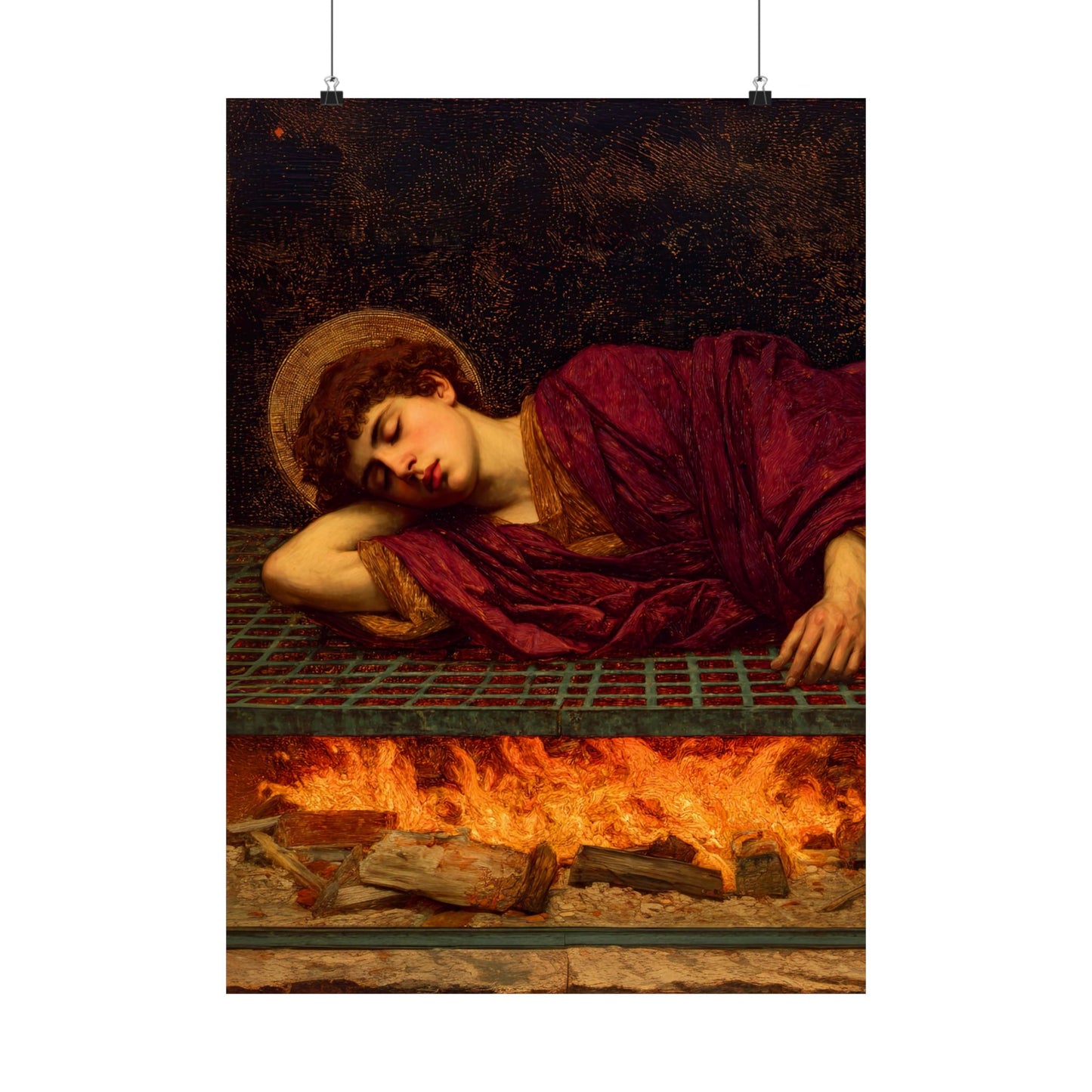 Saint Lawrence  - Sanctified Souls Print - Multiple Sizes - Premium Posters - Catholic Art - Christian Home Decor Artwork