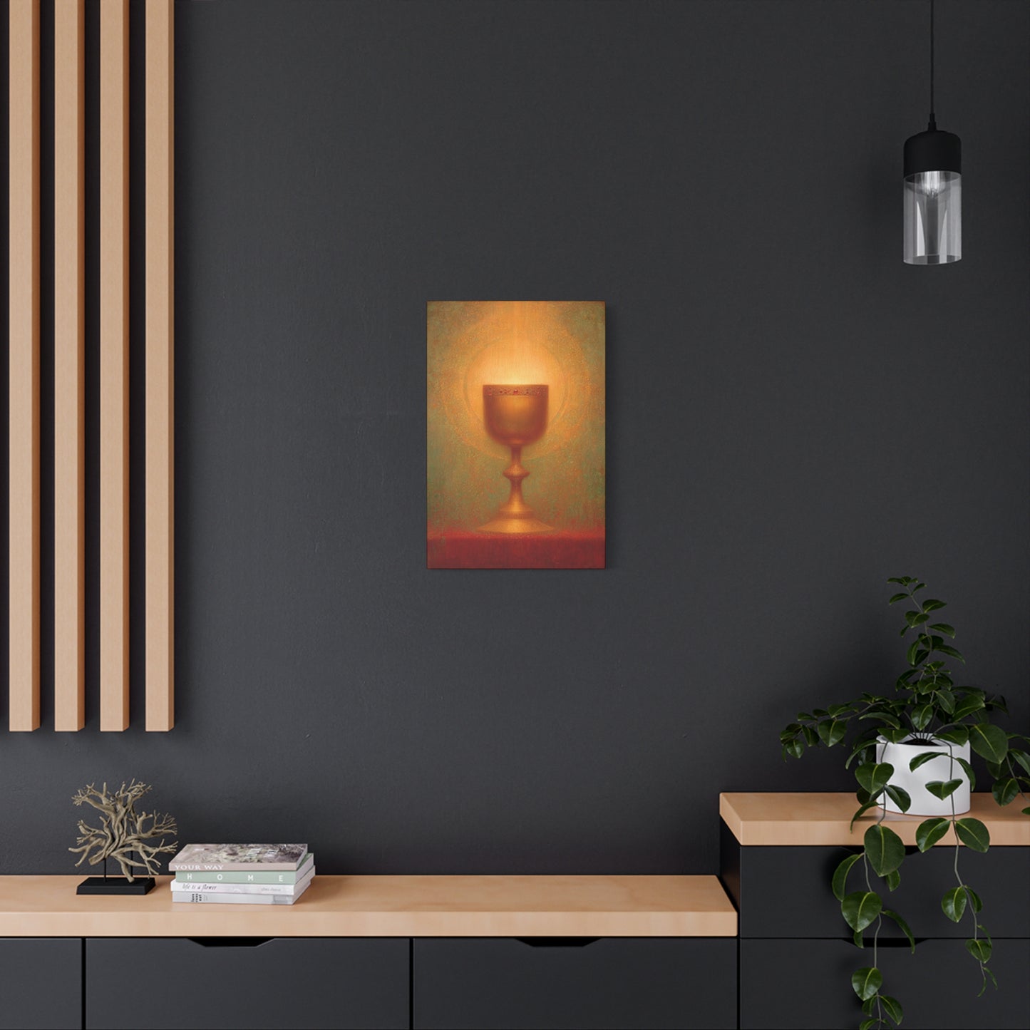 Chalice of the Lamb, Light of the World - The Holy Grail - Gallery Wrapped Canvas - Print - Religious Art for your Home - Catholic Art