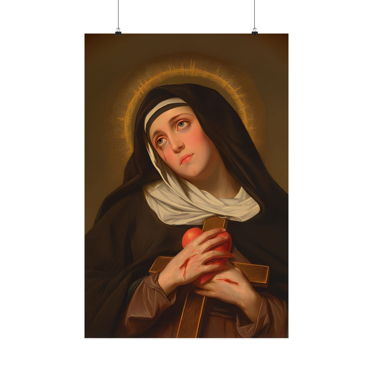 Saint Veronica Giuliani - Sanctified Souls Print - Multiple Sizes - Premium Posters - Catholic Art - Christian painting