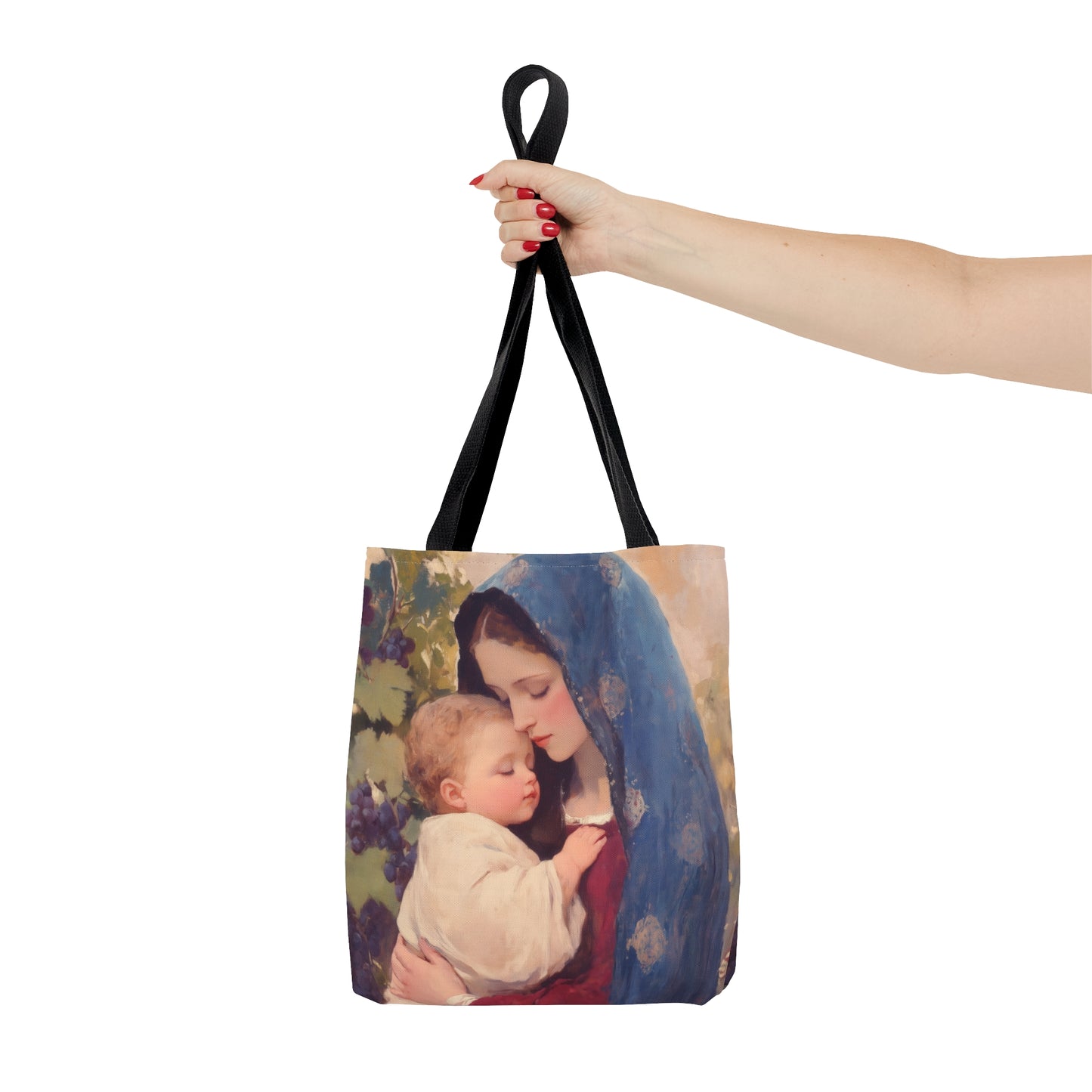 Our Lady of the Grapes / Out Lady of the Harvest - Tote Bag - Large Medium Small Faith Art Bag - Catholic Faith Purse - Mother Mary