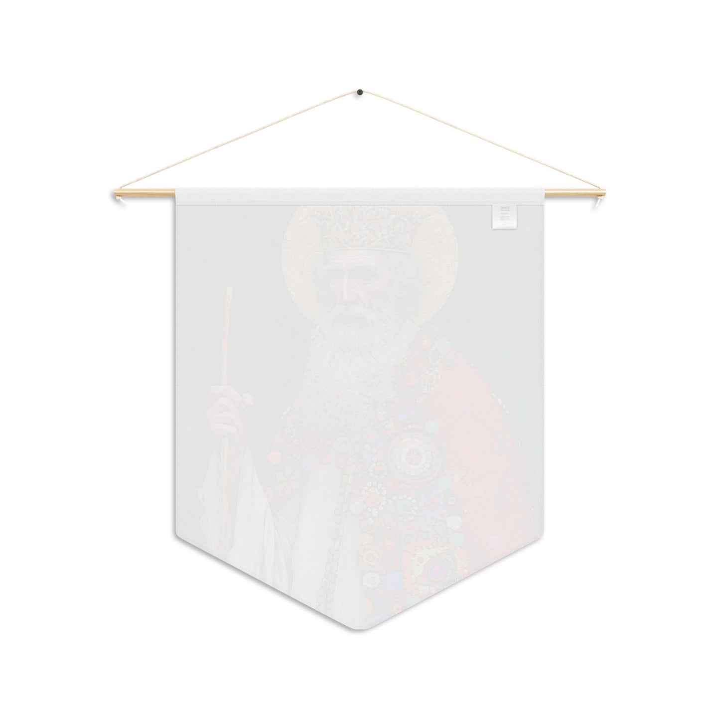 Saint Richard the Pilgrim Pennant / Banner / Wall Hanging - Prayer room art - Catholic Home Art - Large Saint Art for your home - 18" x 21"