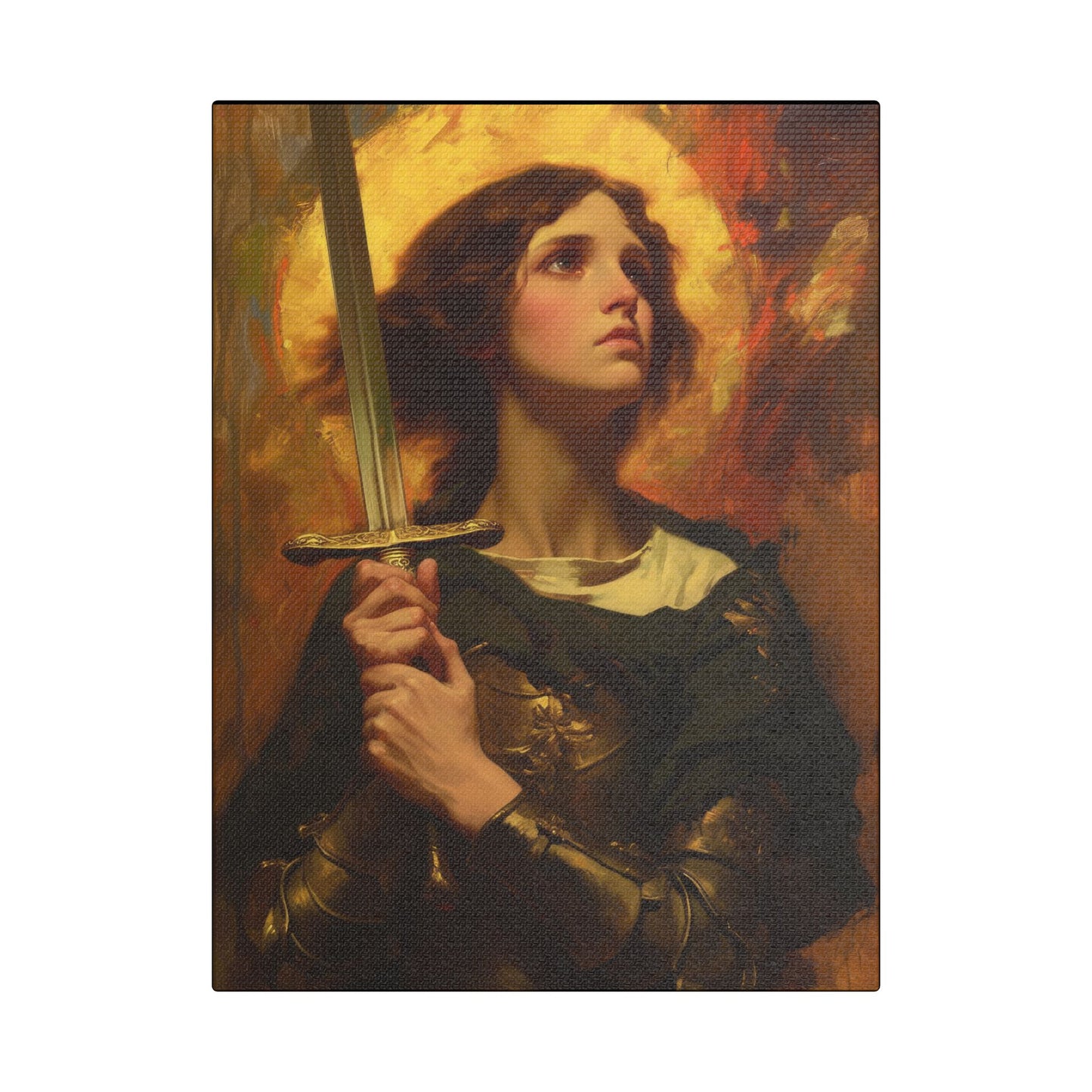 Portrait of Saint Joan of Arc - Museum Wrapped Canvas - Sanctified Souls Print - Religious Art for your Home