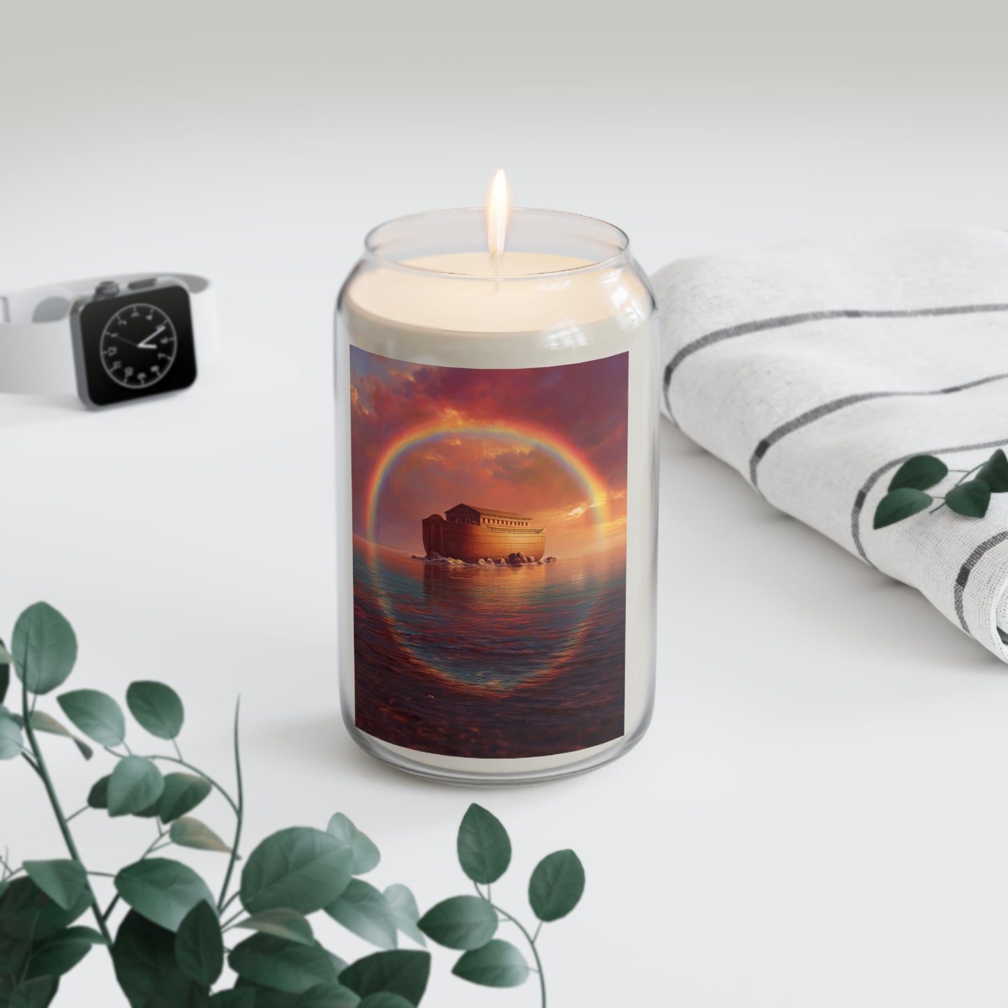 Sheltered Beneath the Covenant Sky - Noah's Ark - Scented Prayer Candle, 13.75oz - Tall Size - Religious Prayer Candle - Catholic Saint