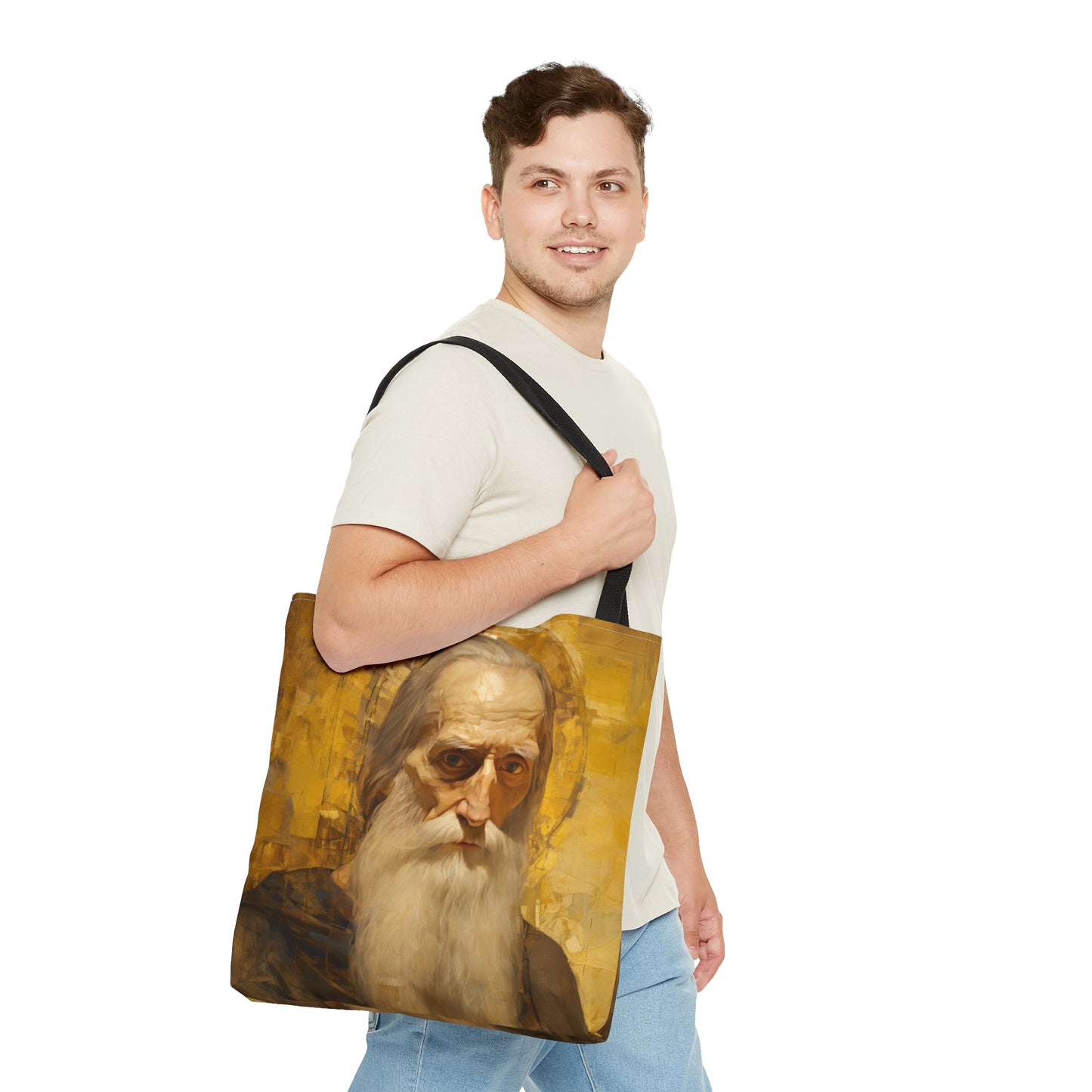 Saint Athanasius the Athonite Tote Bag - Large Medium Small Faith Art Bag - Catholic Faith Purse - Religious Carry All Reusable Tote Bag