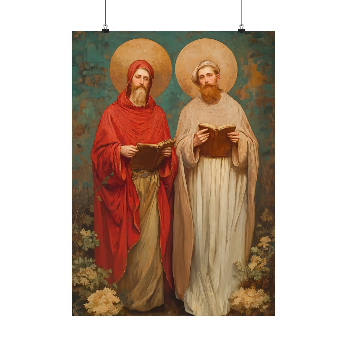Saints Cosmas and Damian -  Catholic Art - Multiple Sizes - Premium Posters - Catholic Art - Christian Home - Brother Martyr Art - Christian