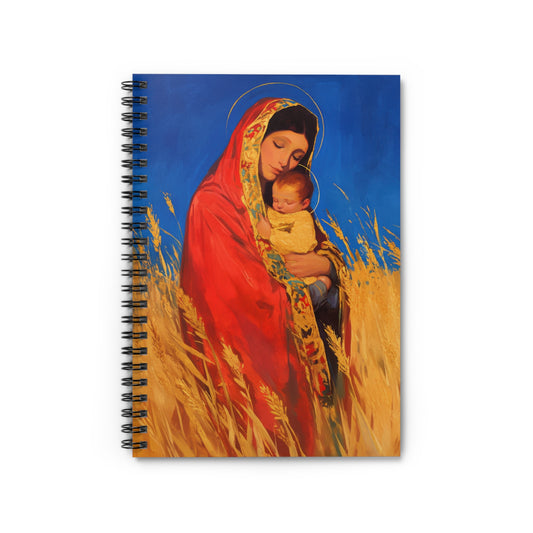 Our Lady of the Harvest  - Sanctified Souls Art - Religious Based Notebook - Spiral Notebook - Prayer journal