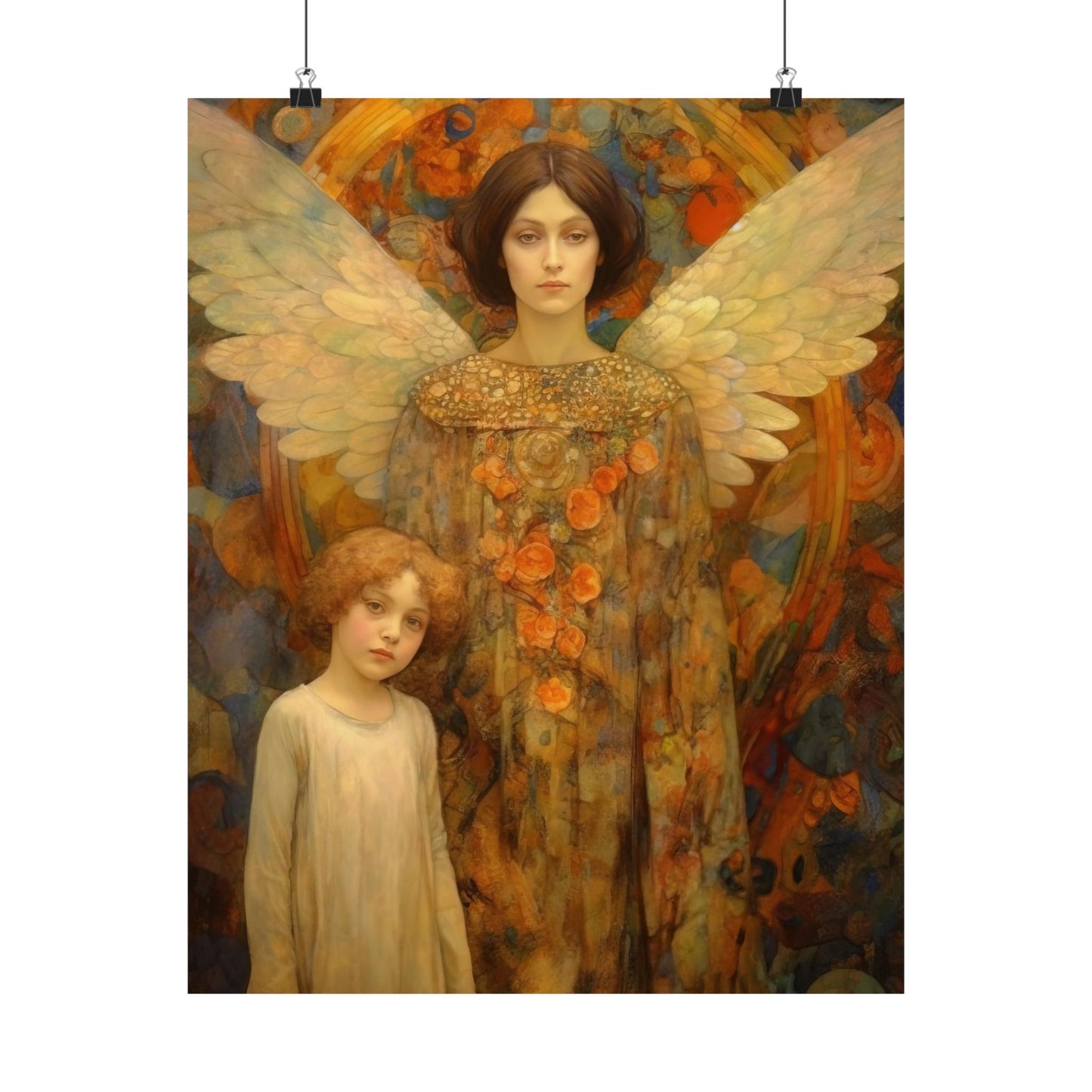 Heaven's Guardians - Sanctified Souls Print - Multiple Sizes - Premium Matte Vertical Poster - Guardian Angel