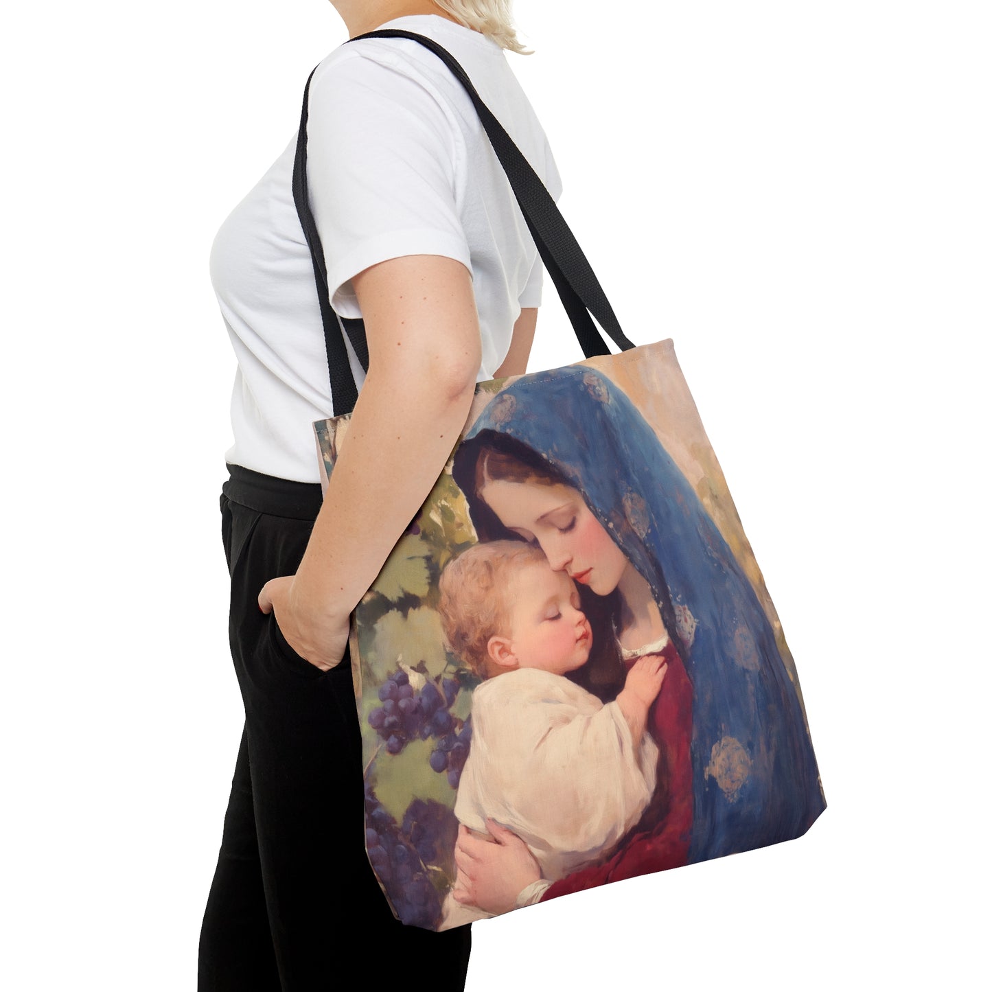 Our Lady of the Grapes / Out Lady of the Harvest - Tote Bag - Large Medium Small Faith Art Bag - Catholic Faith Purse - Mother Mary
