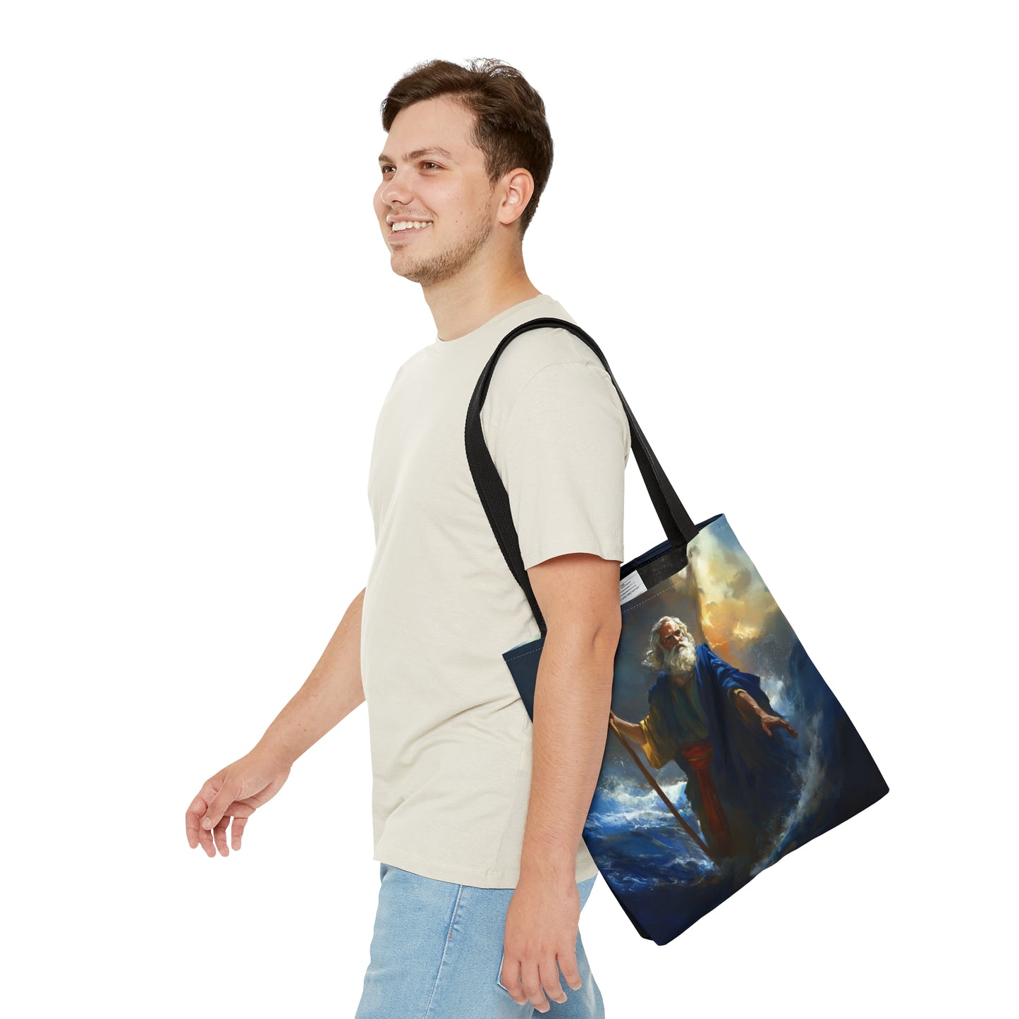 Moses Before the Trembling Sea - Tote Bag - Large Medium Small Faith Art Bag - Catholic Faith Purse