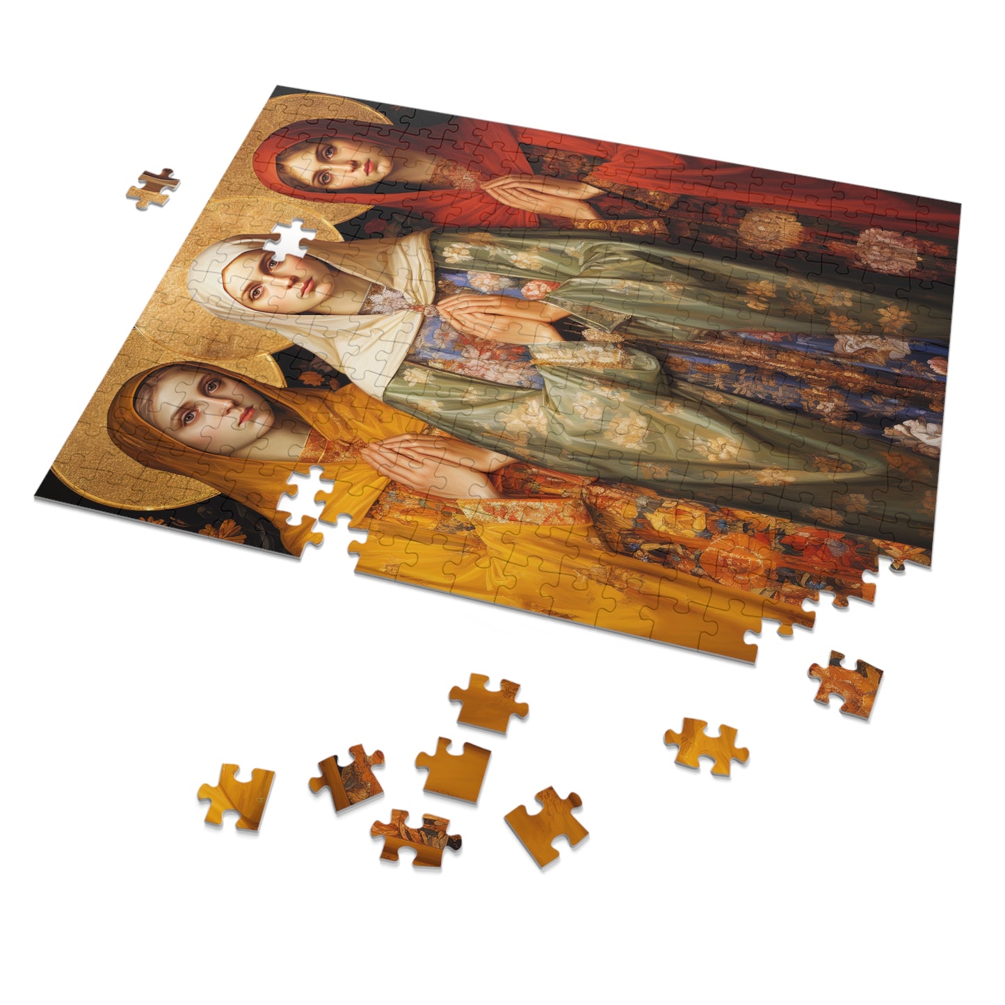 Saints Menodora, Metrodora, and Nymphodora - Puzzle and Keepsake Tin - Jigsaw Puzzle (30, 110, 252, 500,1000-Piece) - Religious Puzzle