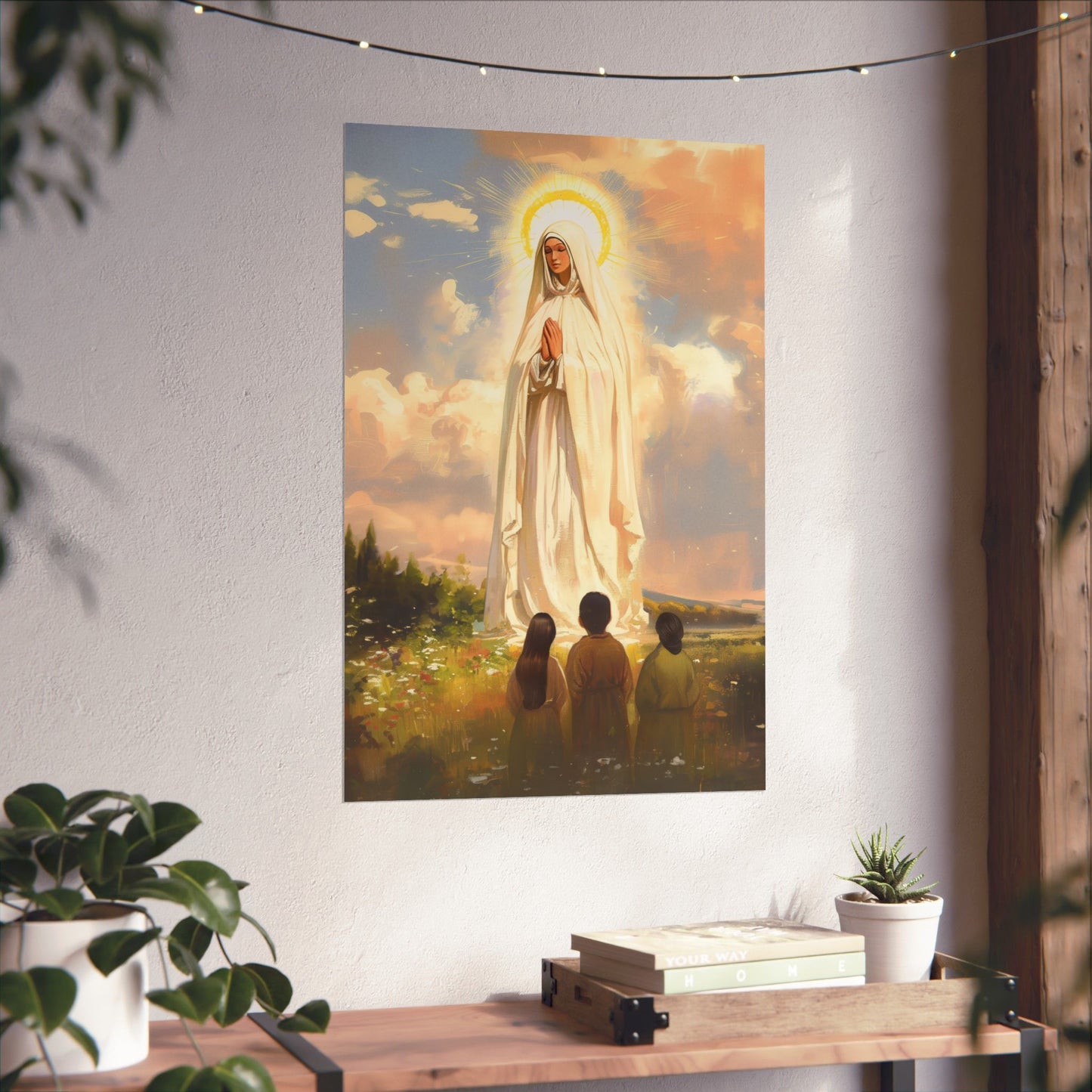 Our Lady of Fátima Poster Print - Sanctified Souls Print - Multiple Sizes - Premium Posters - Catholic Art for your home