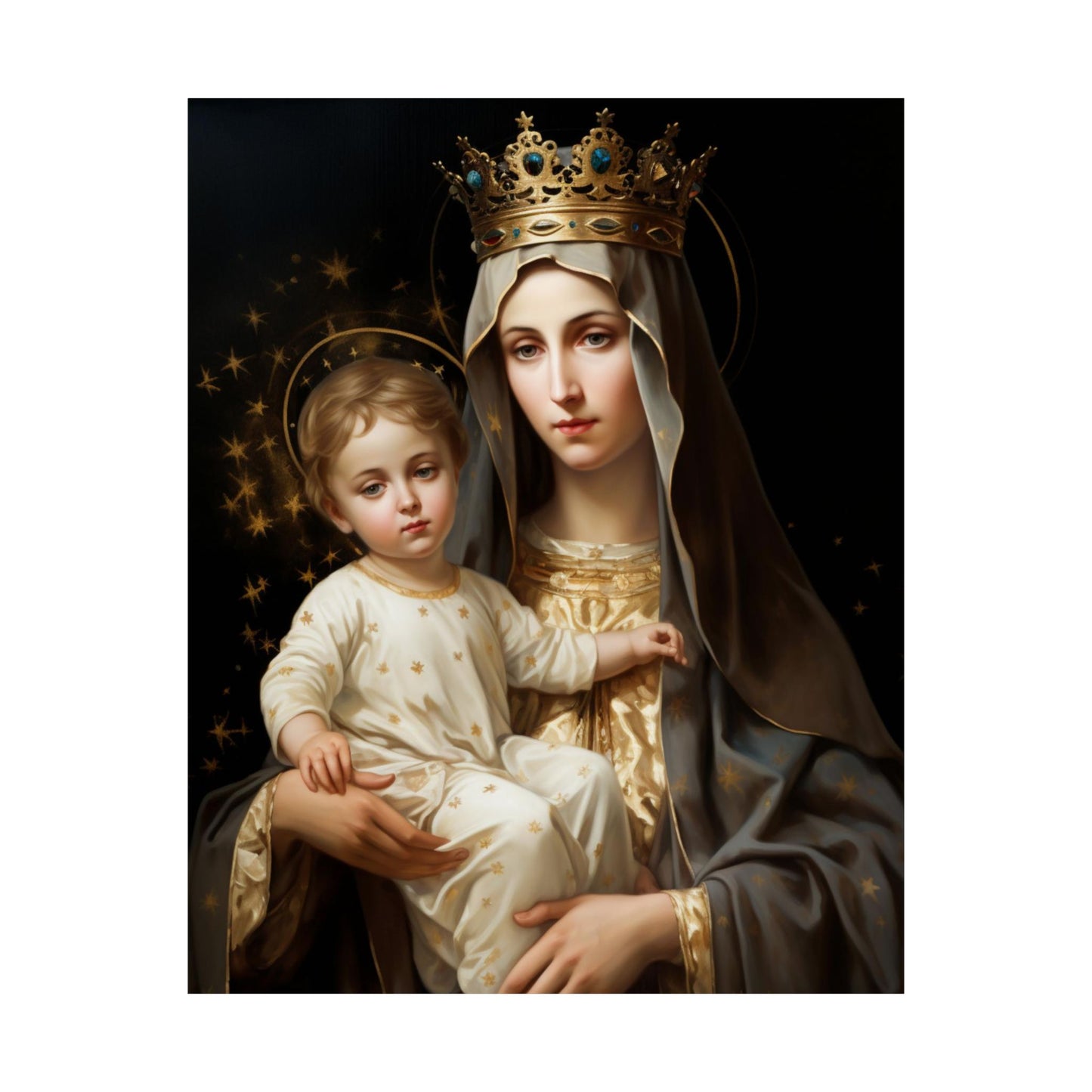 Our Lady of Mount Carmel - Sanctified Souls Print - Multiple Sizes - Premium Matte Vertical Posters