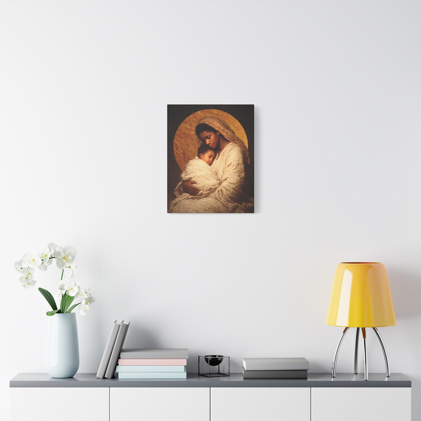 Our Lady of the Manger - Mother Mary and the Christ Child - Gallery Wrapped Canvas - Print - Religious Art for your Home - Catholic