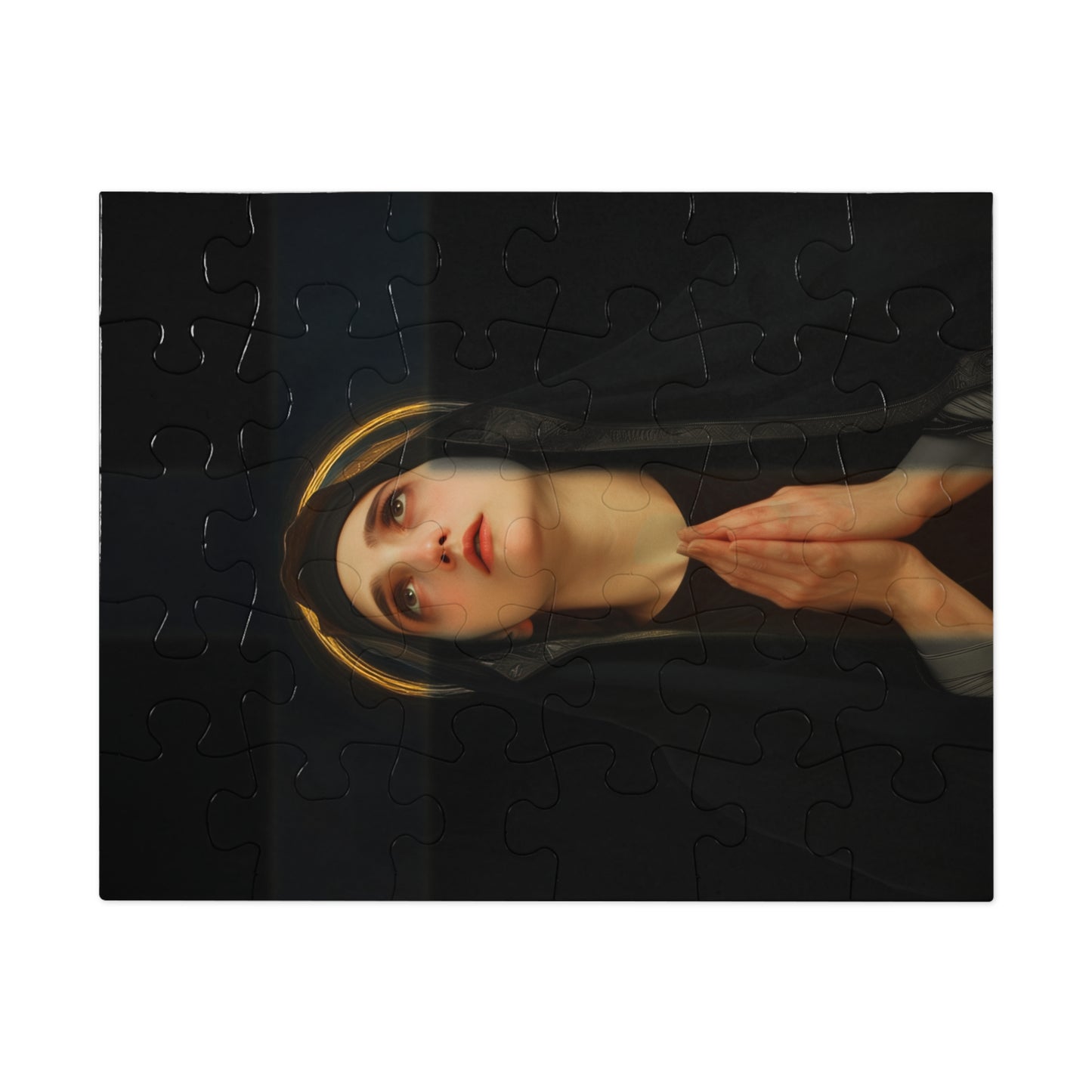 Our Lady of the Cross - Mother Mary  - Our Lady of the Crucifix - Marian Art - Puzzle - with Tin - Jigsaw (30, 110, 252, 500,1000-Piece)