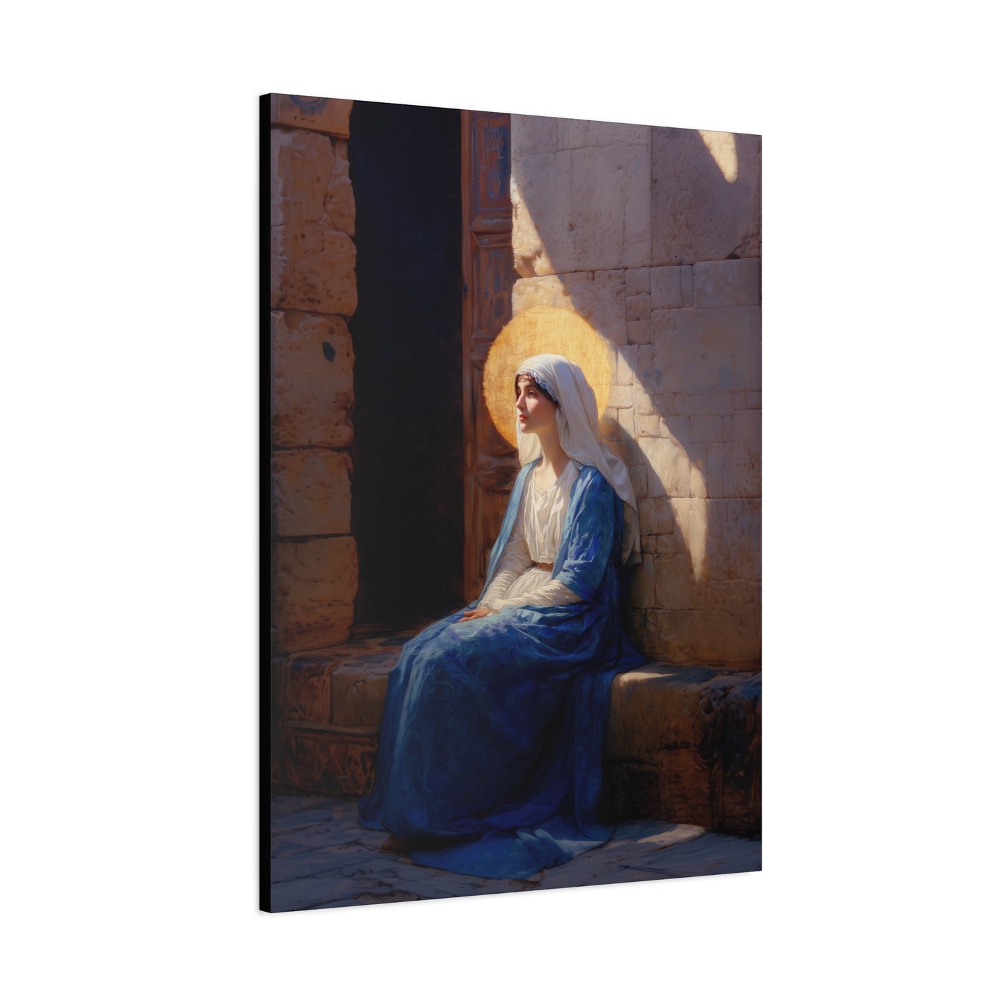 The Quiet Fiat That Split the Darkness, Mary's Yes - Gallery Wrapped Canvas - Print - Religious Art for your Home - Catholic Art
