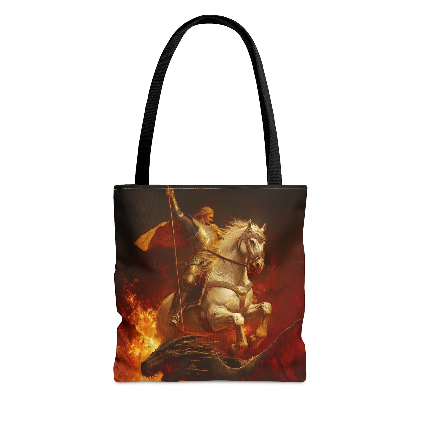 Saint George - Tote Bag - Large Medium Small Faith Art Bag - Bible Study Faith Purse - Double Sided