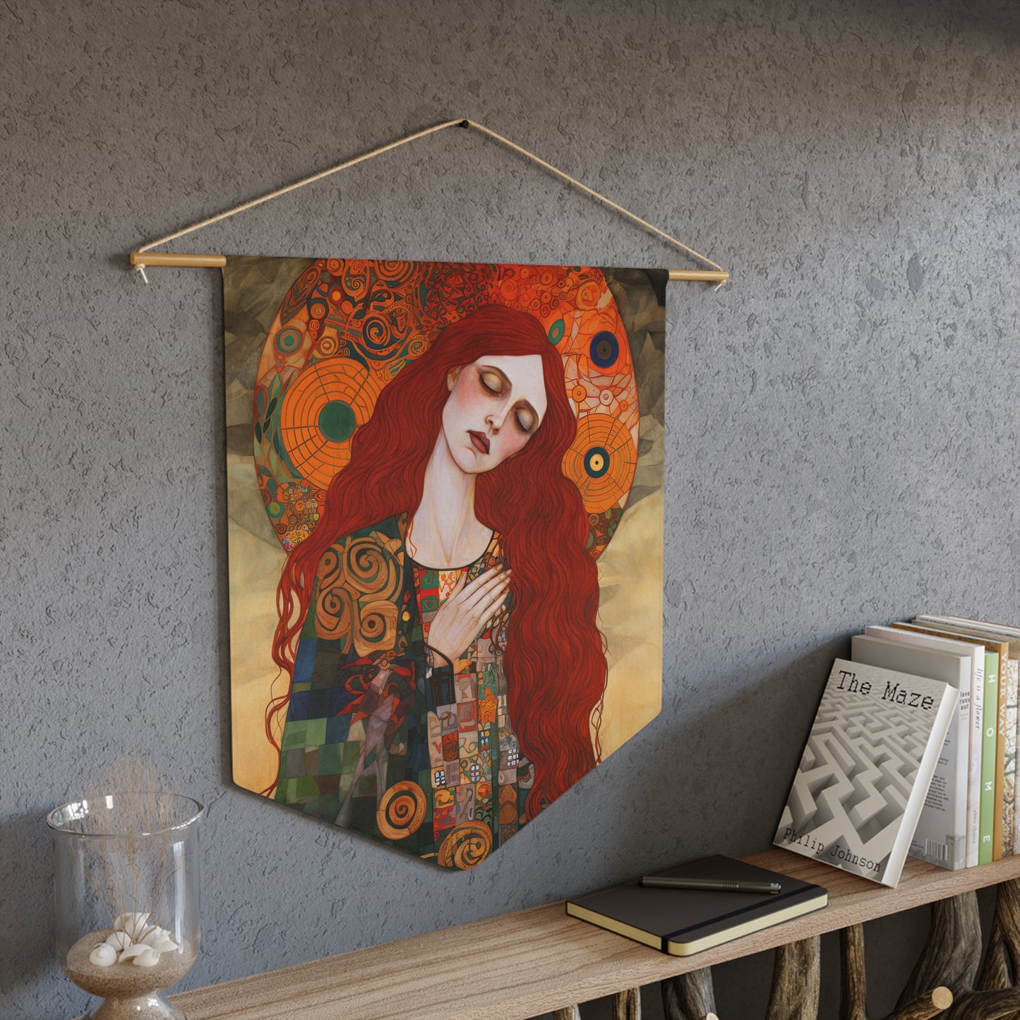 Mystery of Mercy Wall Banner / Wall Hanging - Prayer room art - Catholic - Saint Mary Magdalene Print - 18" x 21"