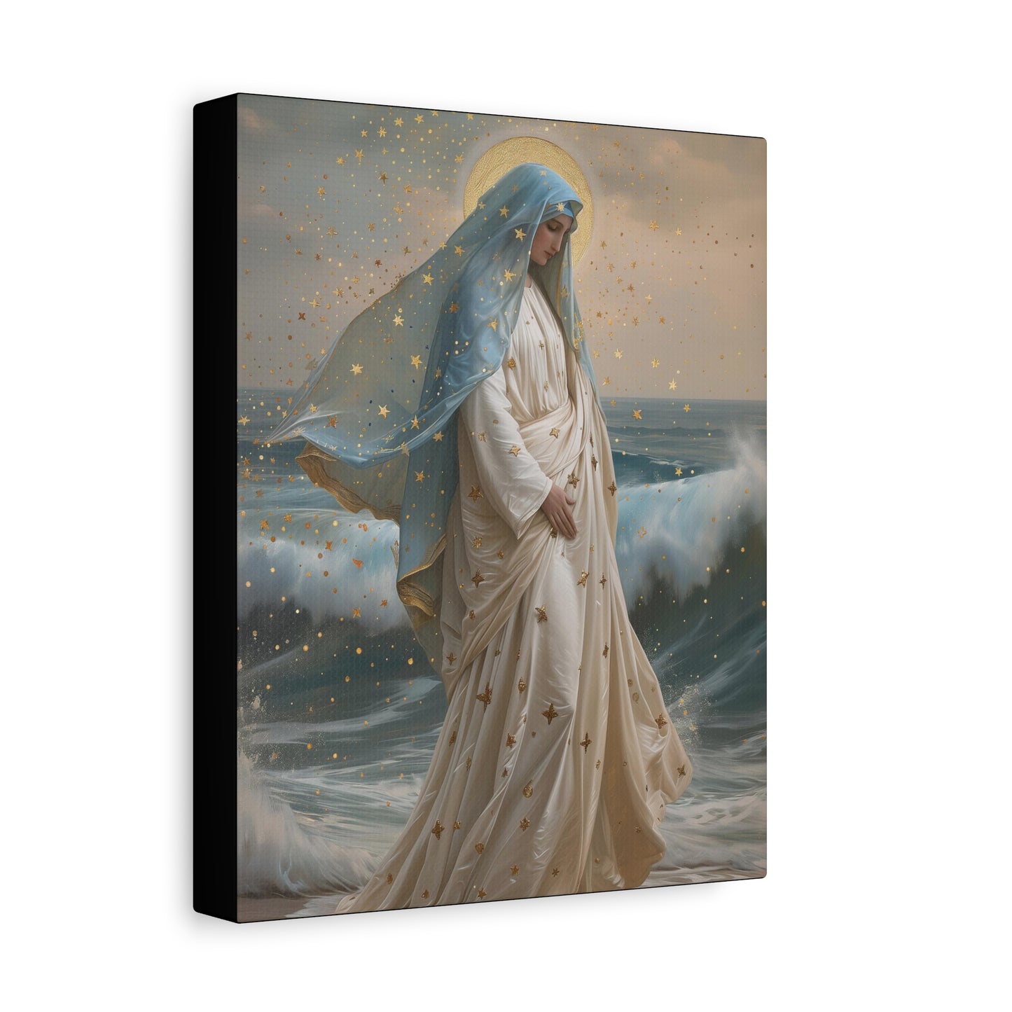 Ocean's Embrace - Devotion to Our Lady - Musseum Wrapped Canvas - Sanctified Souls - Religious Art for your Home - Our Lady Star of the Sea