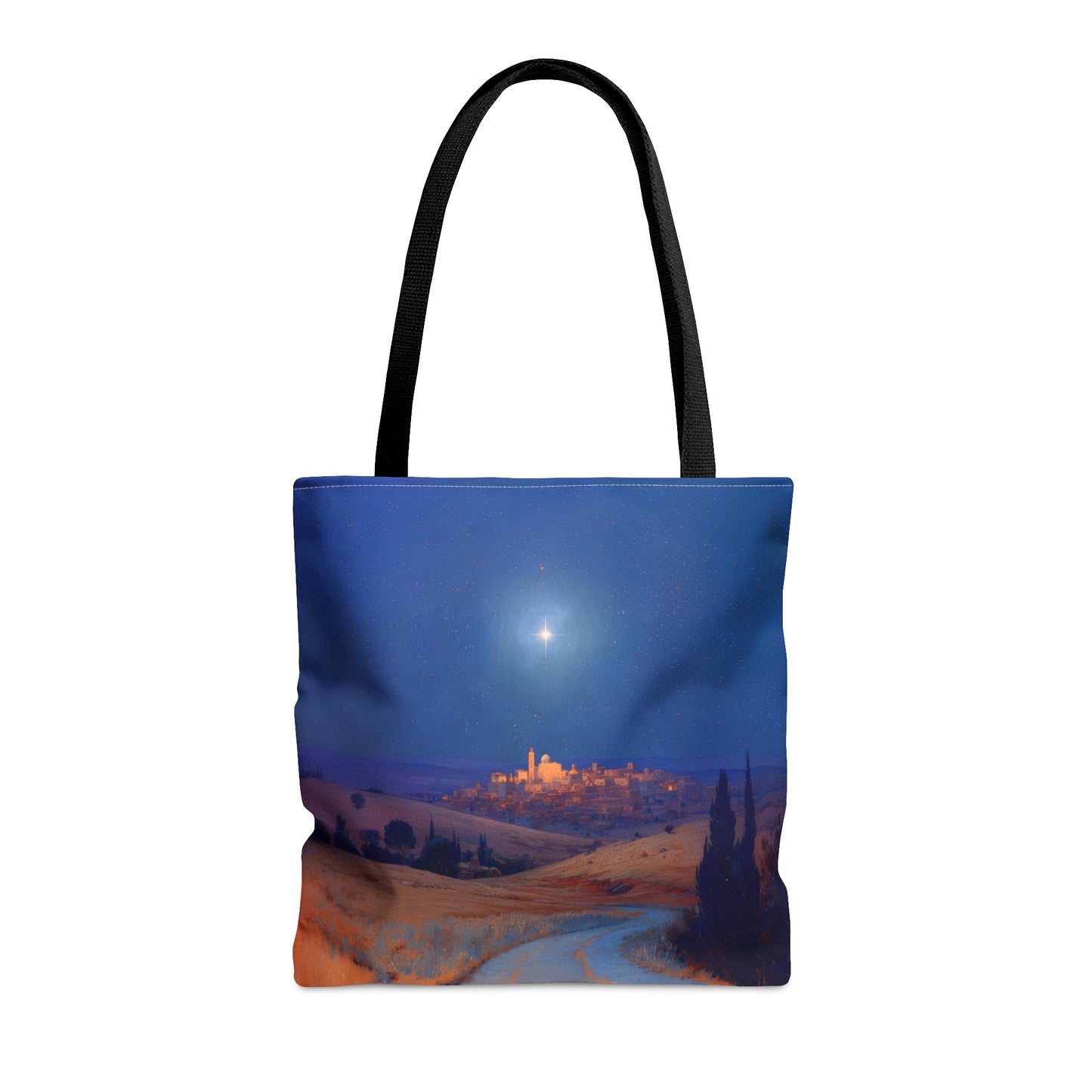 Bethlehem Wrapped in the Light of His Coming Tote Bag - Large Medium Small Faith Art Bag - Catholic Faith Purse - Double Sided