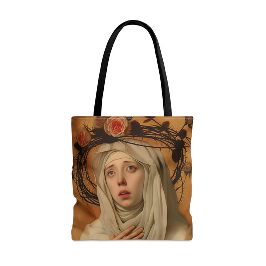 Saint Catherine de Ricci Tote Bag - Large Medium Small Faith Art Bag - Catholic Faith Art purse - Double Sided