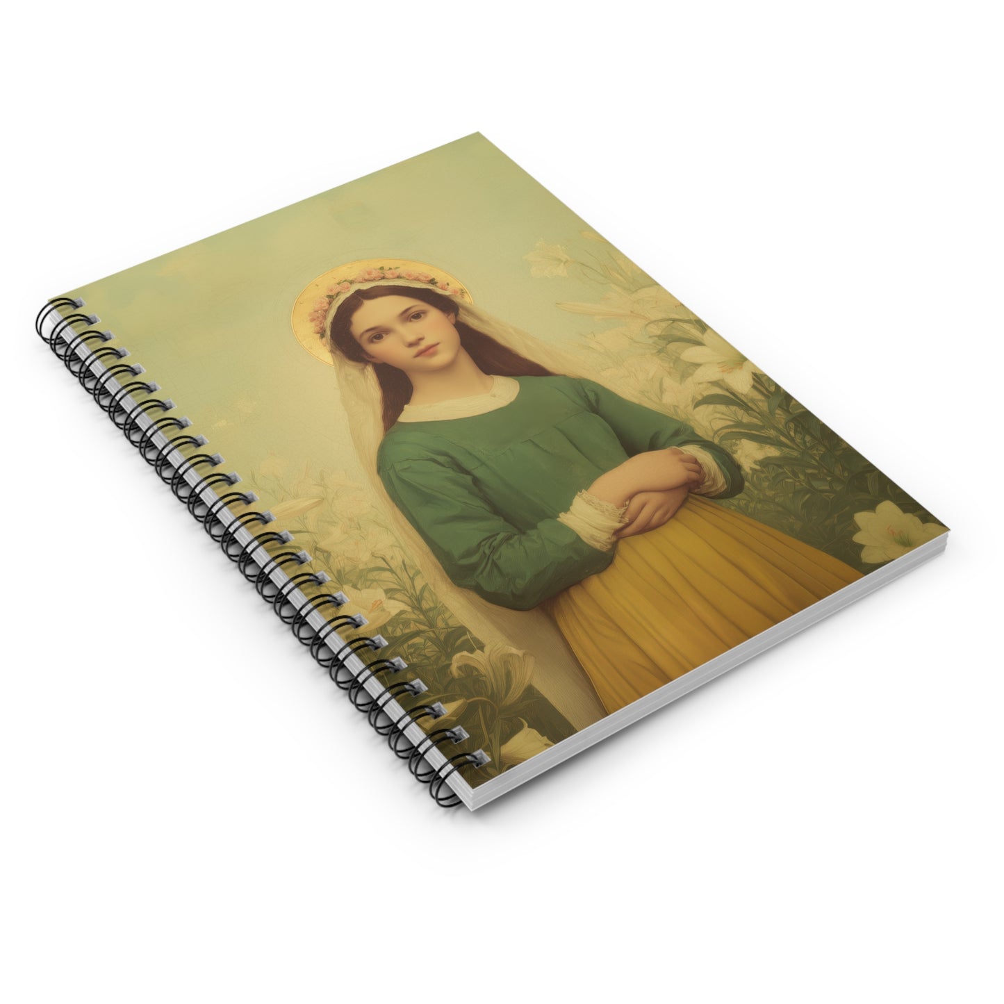 Saint Maria Goretti  - Sanctified Souls Art - Religious Based Notebook - Spiral Notebook - Prayer journal