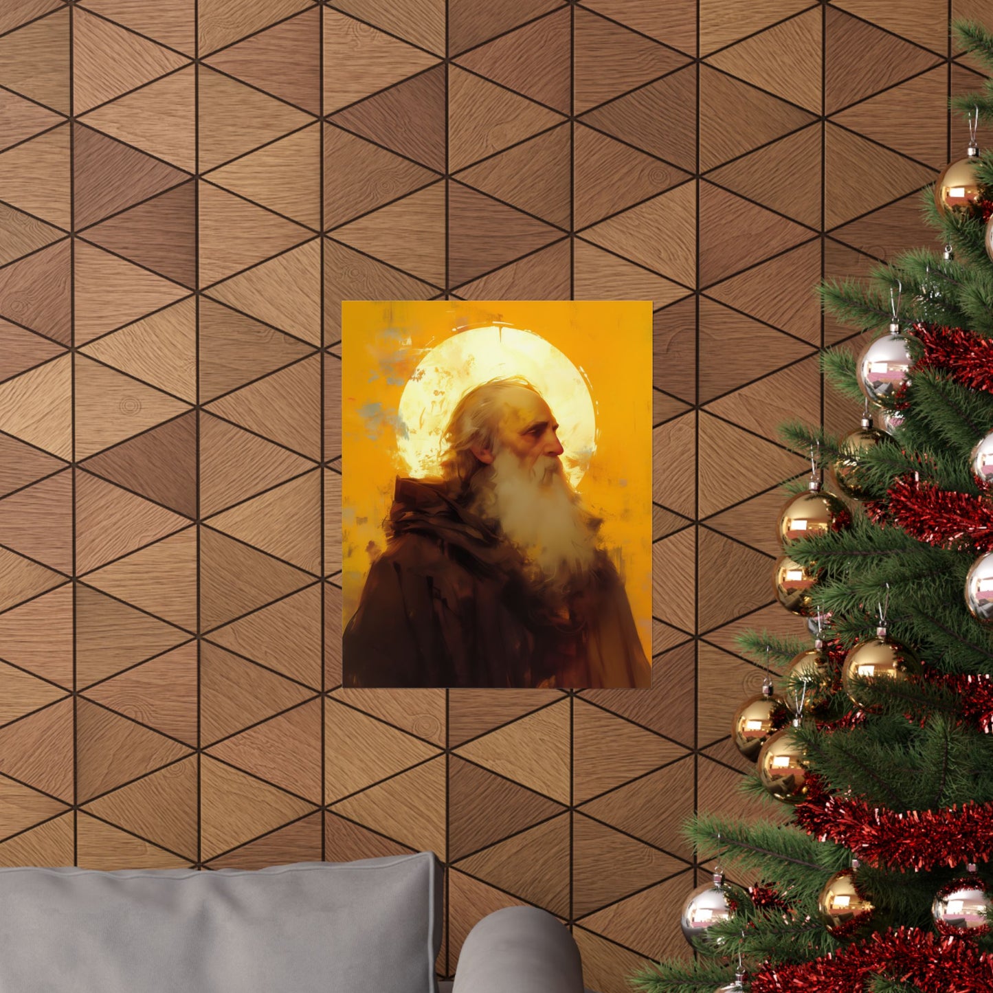Saint Samson of Dol - Sanctified Souls Print - Multiple Sizes - Premium Posters - Catholic Art - Christian painting