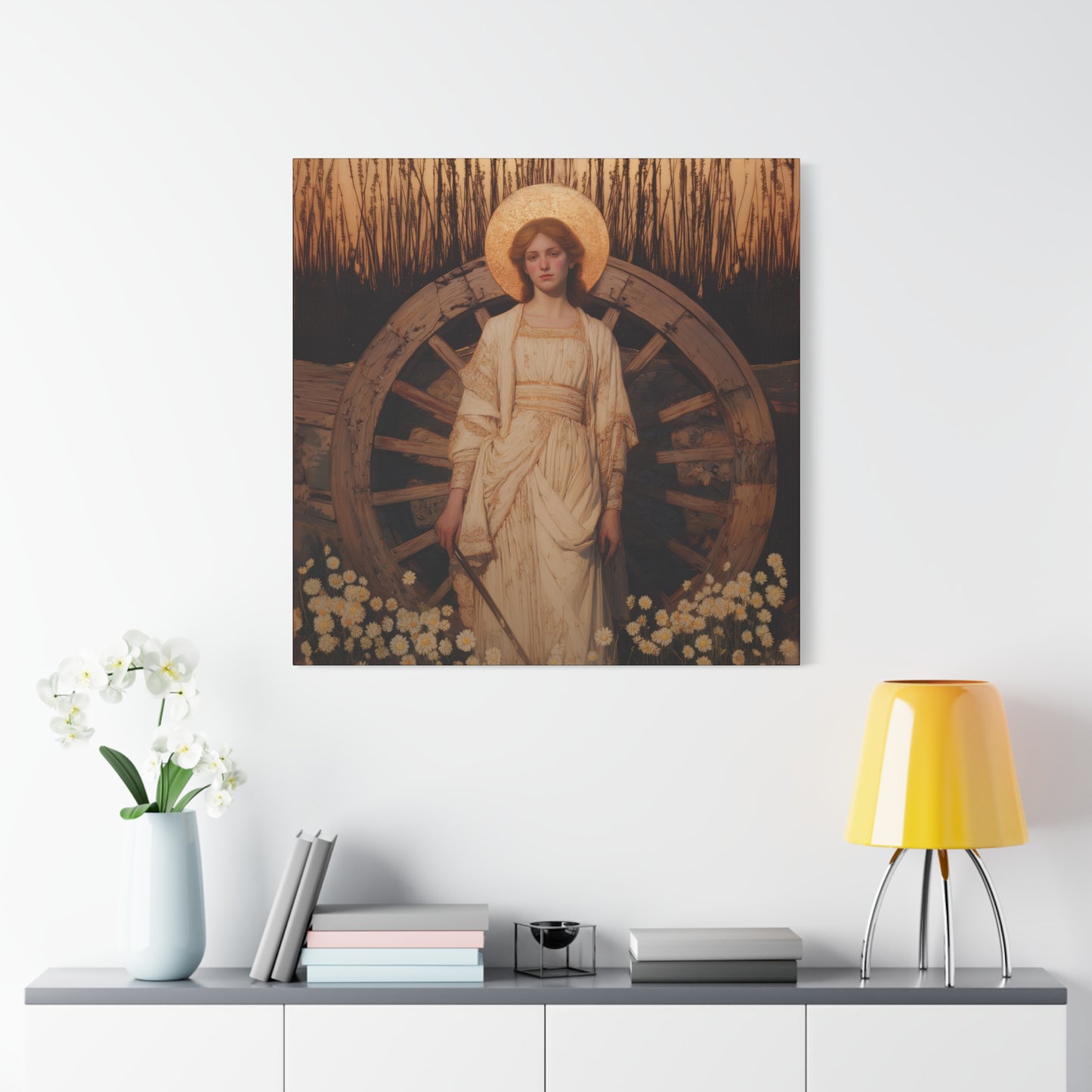 Saint Catherine of Alexandria -  Museum Wrapped Canvas - Sanctified Souls Print - Religious Art for your Home - Catholic Patron Saint Art