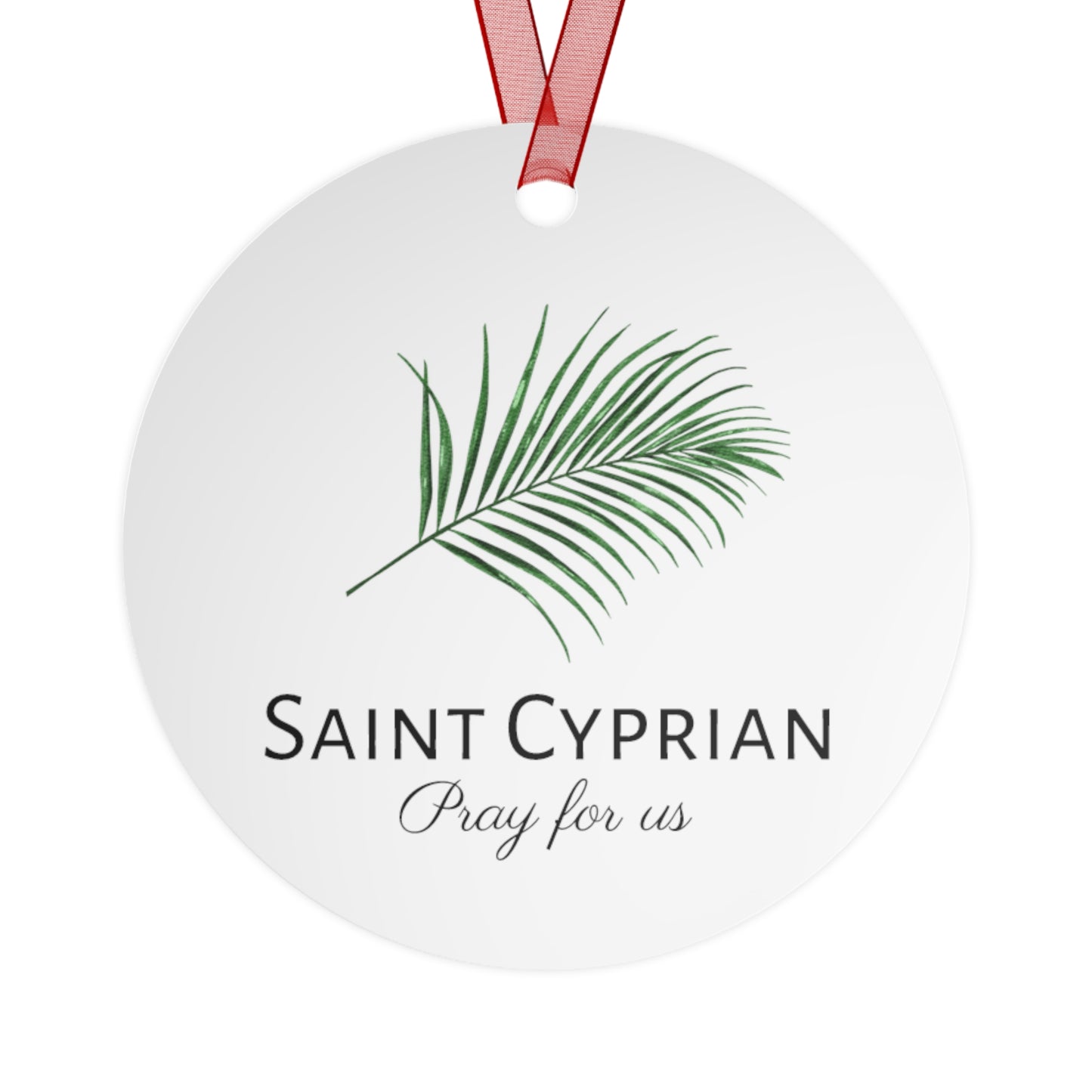 Saint Cyprian Metal Ornament - Religious Holiday Christmas Ornament and Keepsake - Prayer Ornament - Catholic Gift