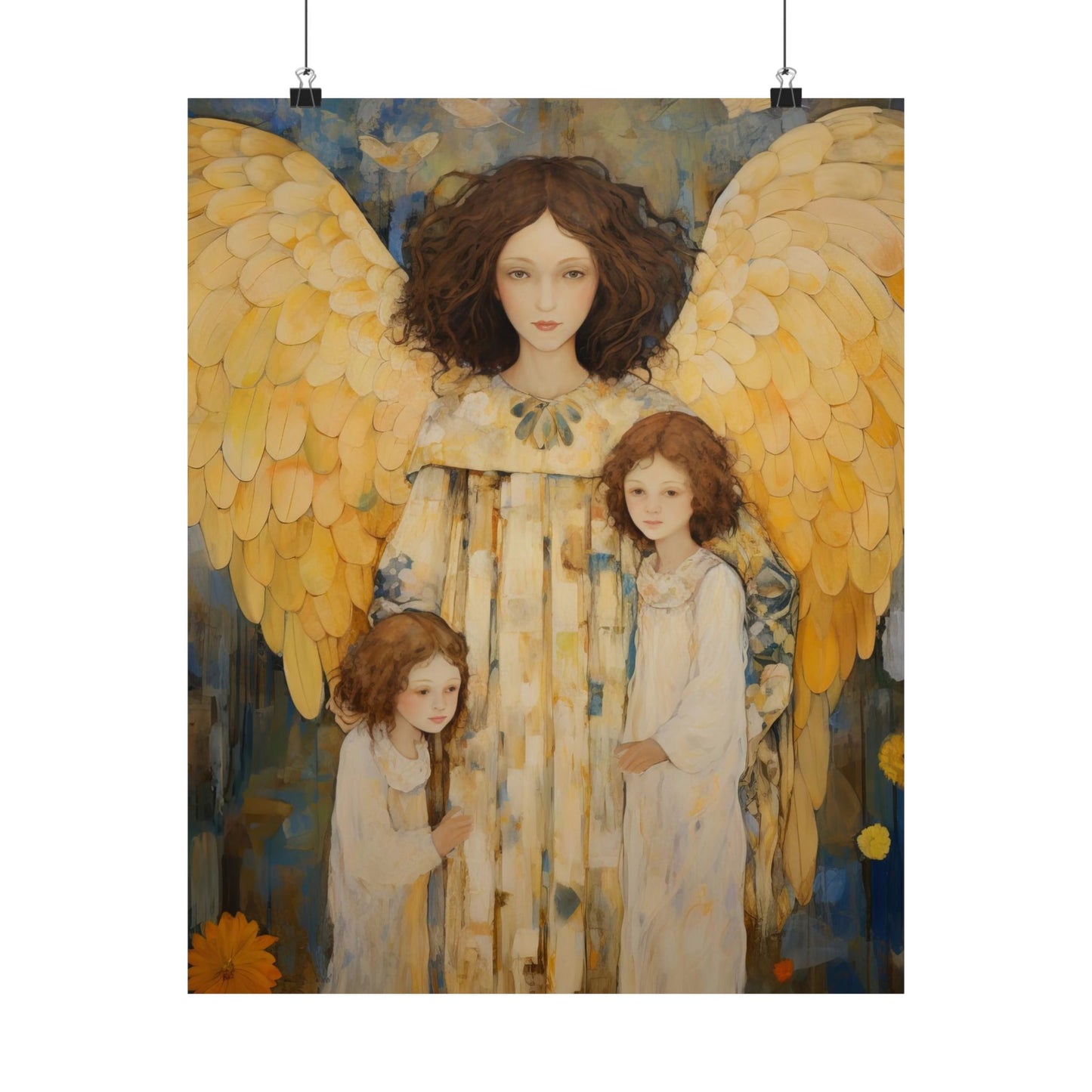 Embrace of the Guardian - Sanctified Souls Print - Multiple Sizes - Premium Matte Vertical Poster - Guardian Angel