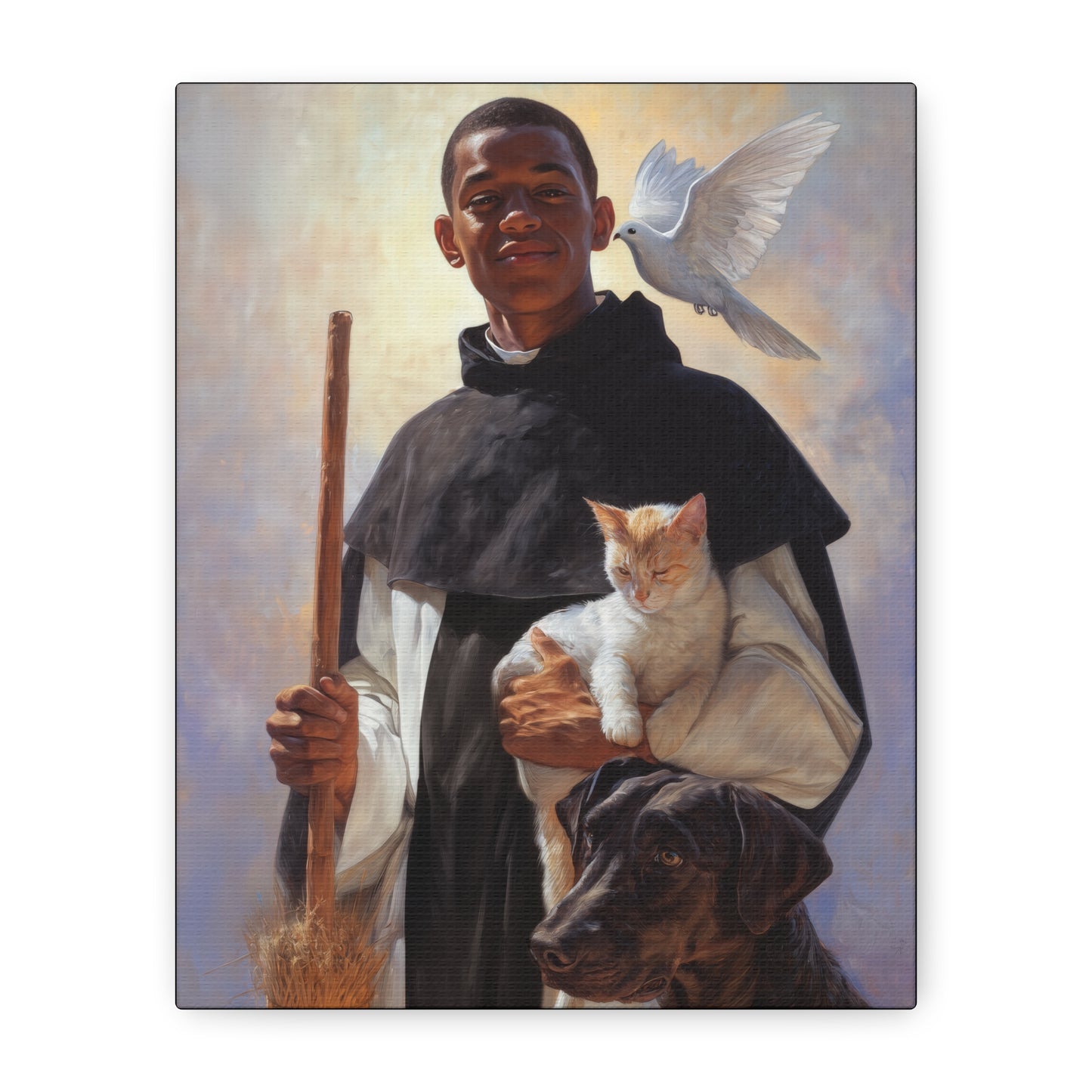 Saint Martin de Porres - Gallery Wrapped Canvas - Print - Religious Art for your Home - Catholic Art