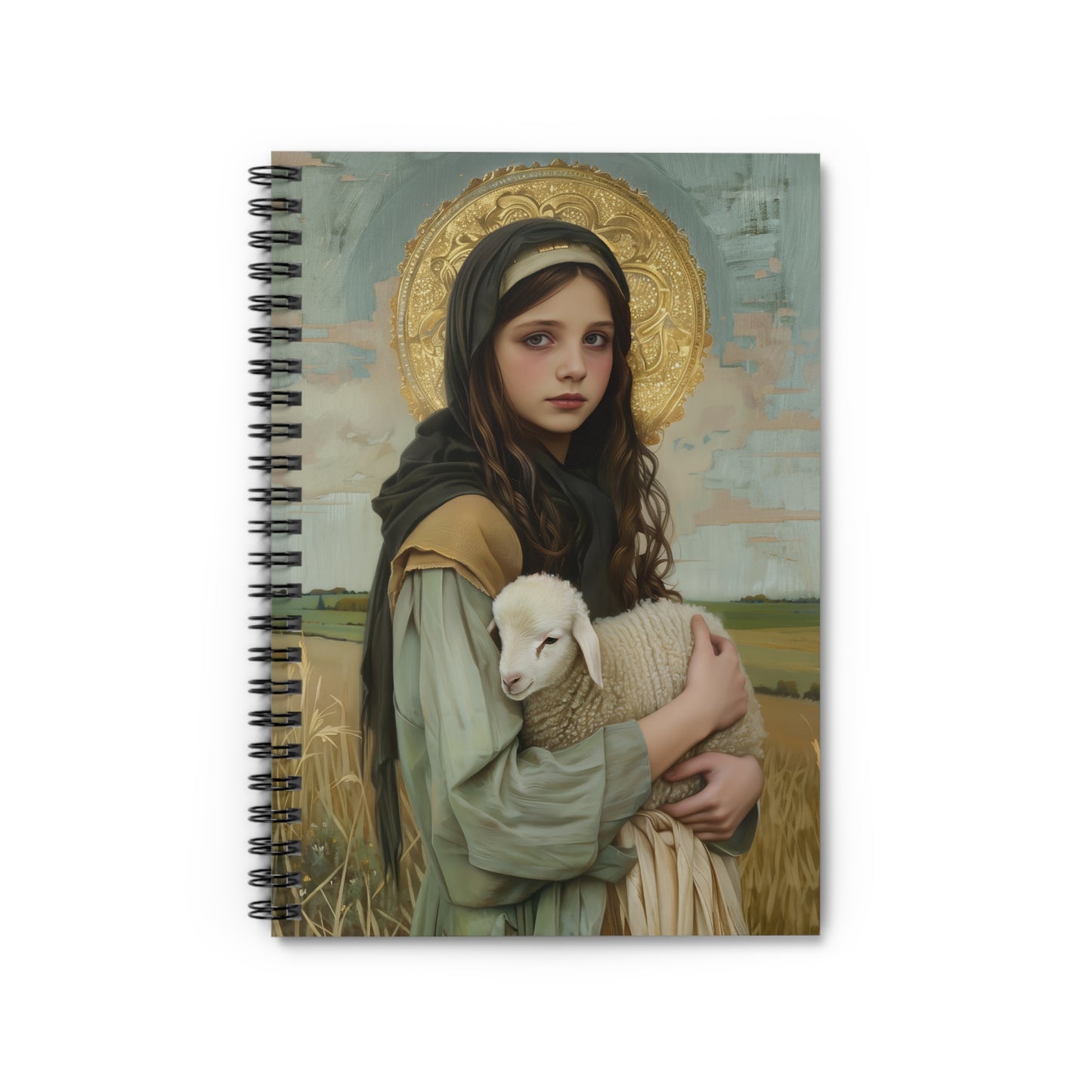 Saint Belina - Sanctified Souls Art - Religious Based Notebook - Spiral Notebook - Ruled Line