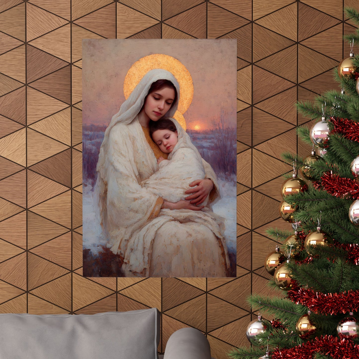 The Love That Stays - Mother Mary and the Christ Child - Sanctified Souls Print - Multiple Sizes - Premium Matte Vertical Posters
