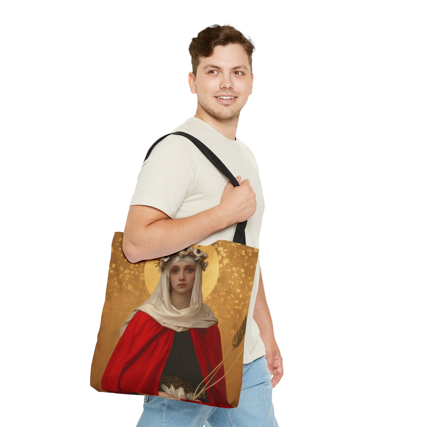 Saint Solange of Bourges Tote Bag - Large Medium Small Faith Art Bag -  Catholic Saint Purse - Carry All Bag - Religious Art Gift