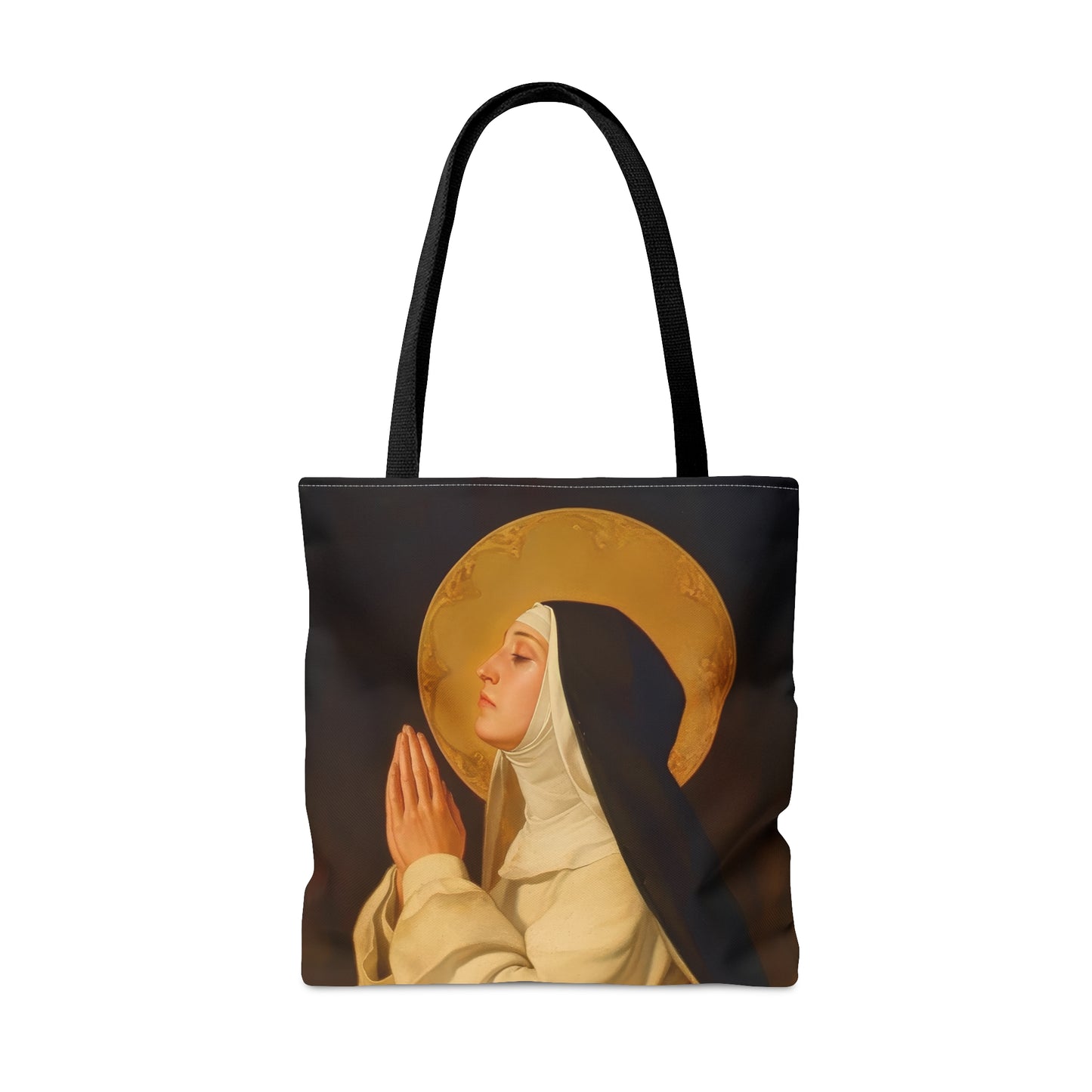 Saint Lutgardis Tote Bag - Large Medium Small Faith Art Bag - Catholic Faith Purse - Religious Carry All Reusable Tote Bag