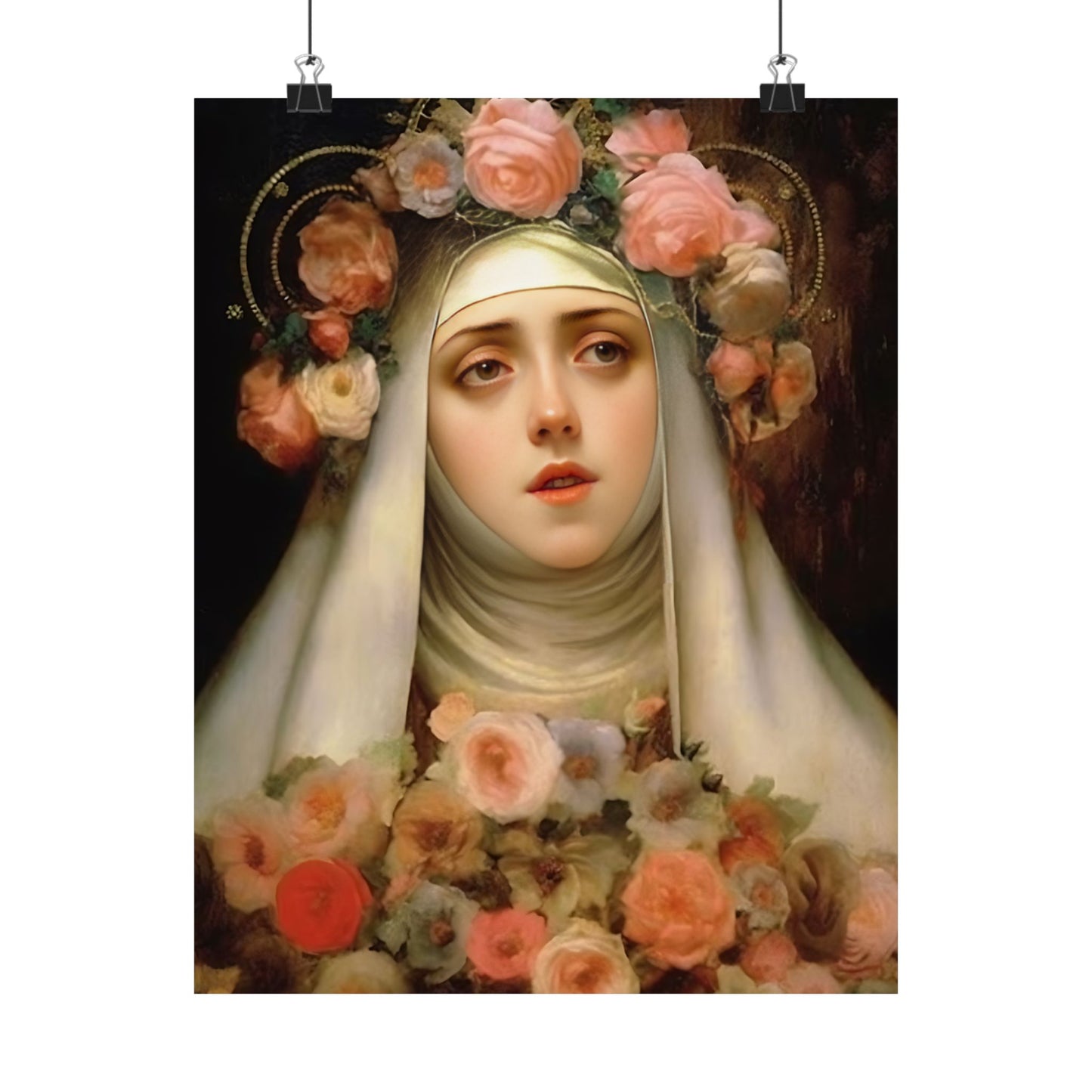 Saint Rose of Lima - Sanctified Souls Print - Multiple Sizes - Premium Matte Vertical Posters - Patron Saint of Florists