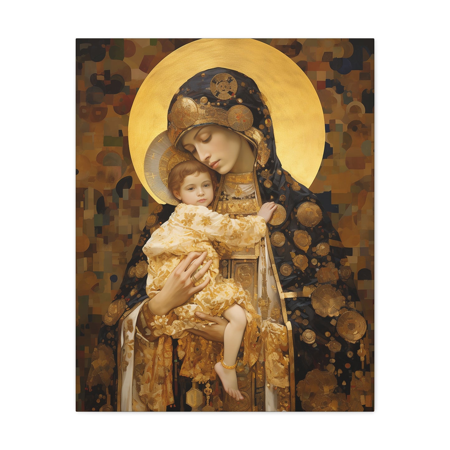The Light of Love - Museum Wrapped Canvas - Sanctified Souls Print - Religious Art for your Home - The Virgin Mary and The Christ Child