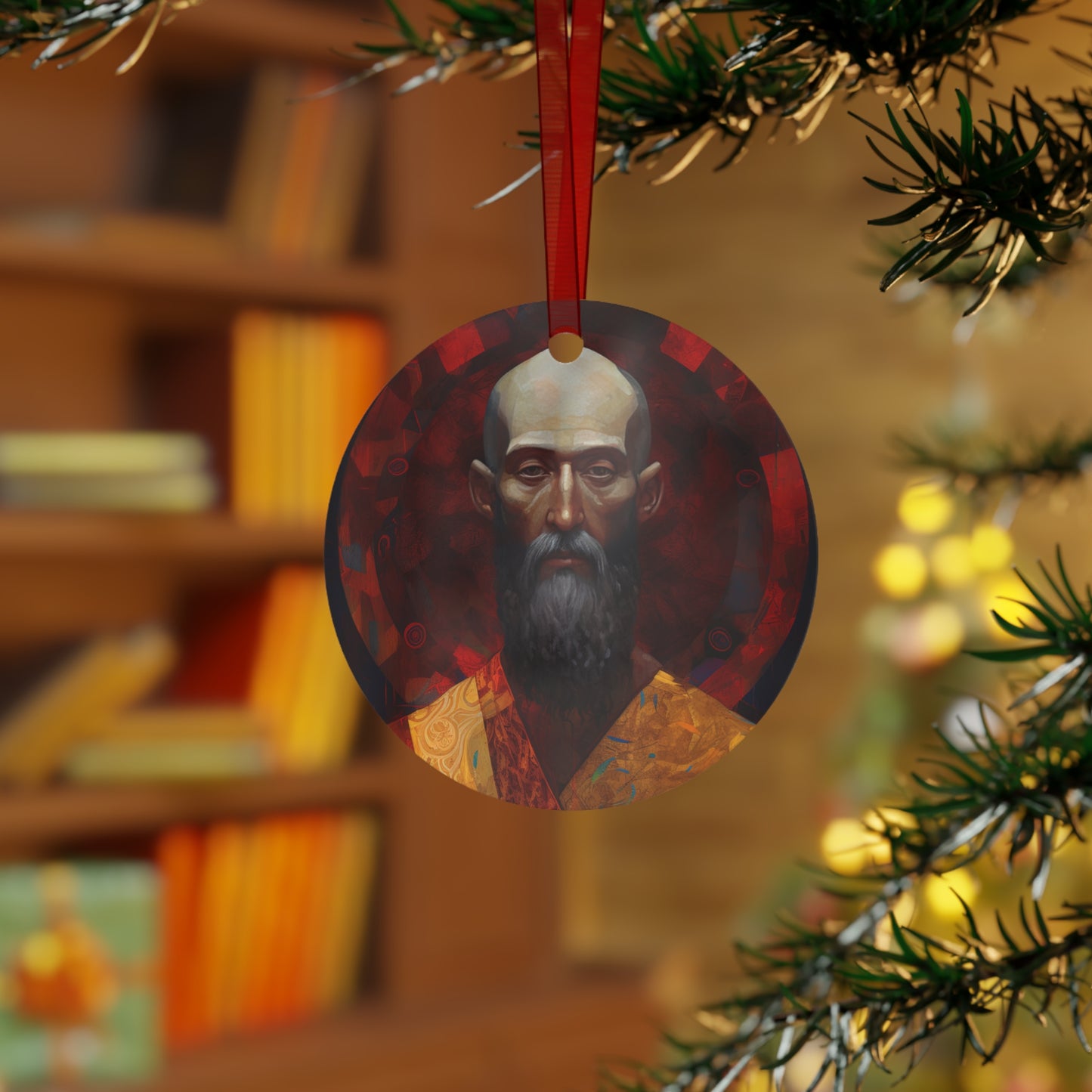 Saint Bartholomew Metal Ornament - Religious Holiday Christmas Ornament and Keepsake - Double sided - Prayer Ornament