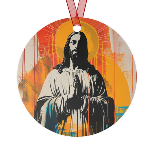 Jesus, King of Peace and Light Metal Ornament - Religious Holiday Christmas Ornament and Keepsake - Catholic Keepsake