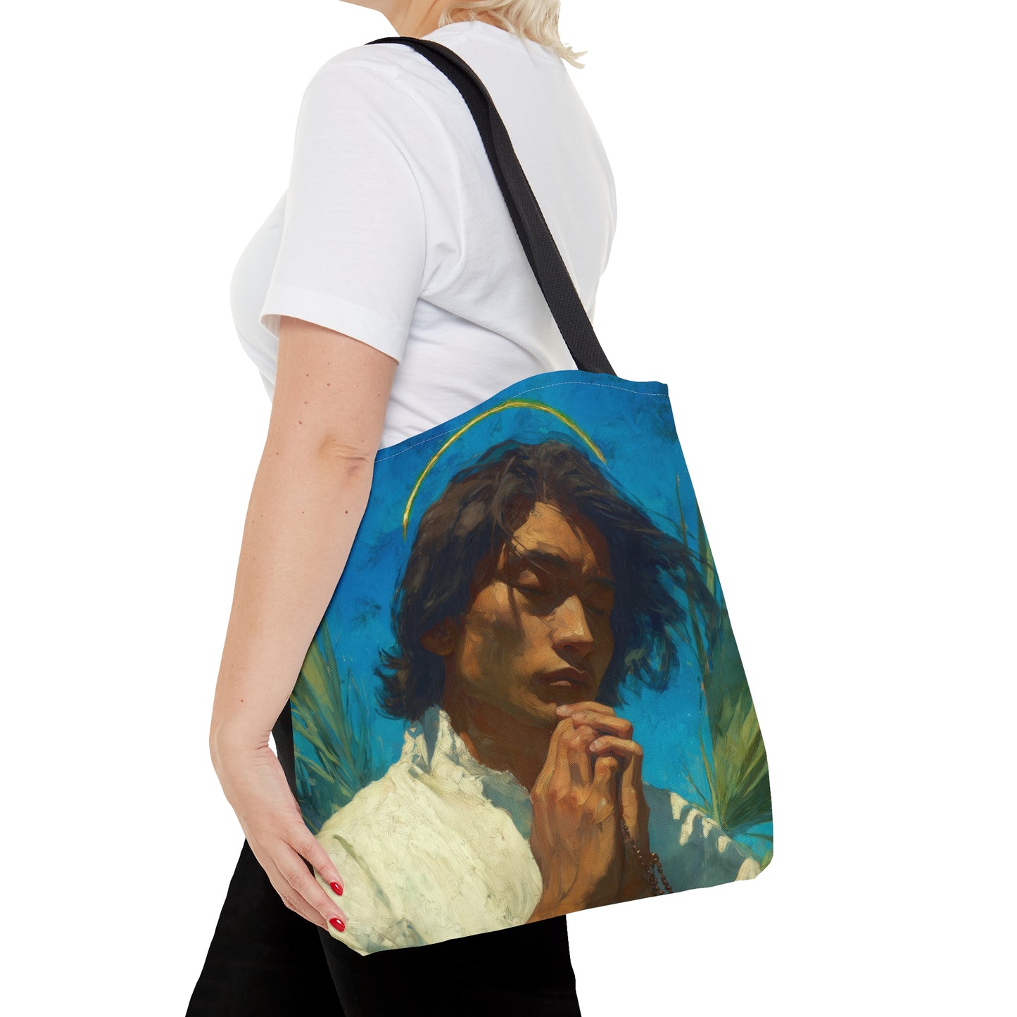 Saint Lorenzo Ruiz - Tote Bag - Large Medium Small Faith Art Bag - Bible Study Faith Purse - Double Sided Prayer Tote