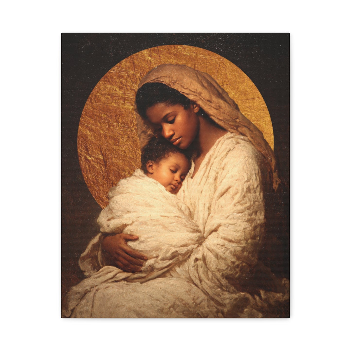 Our Lady of the Manger - Mother Mary and the Christ Child - Gallery Wrapped Canvas - Print - Religious Art for your Home - Catholic