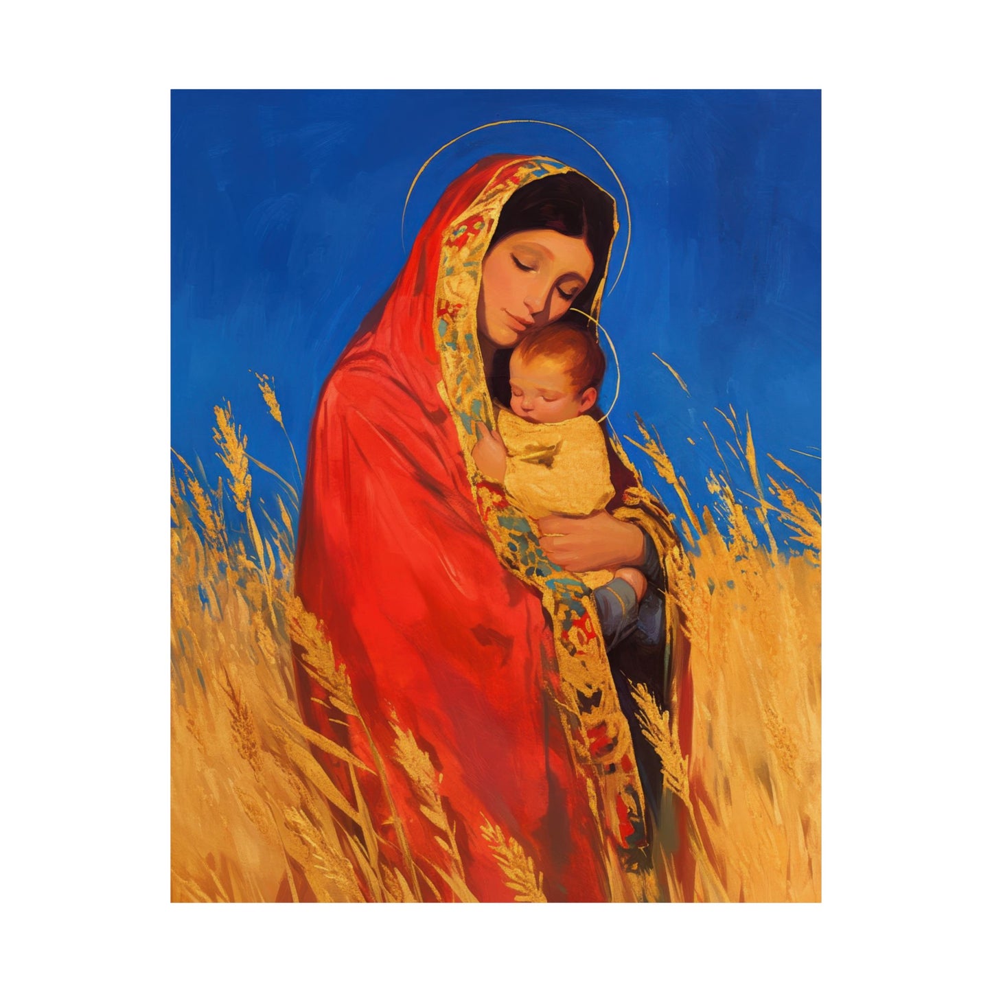 Our Lady of the Harvest - Sanctified Souls Print - Multiple Sizes - Premium Posters - Catholic Art - Christian Home