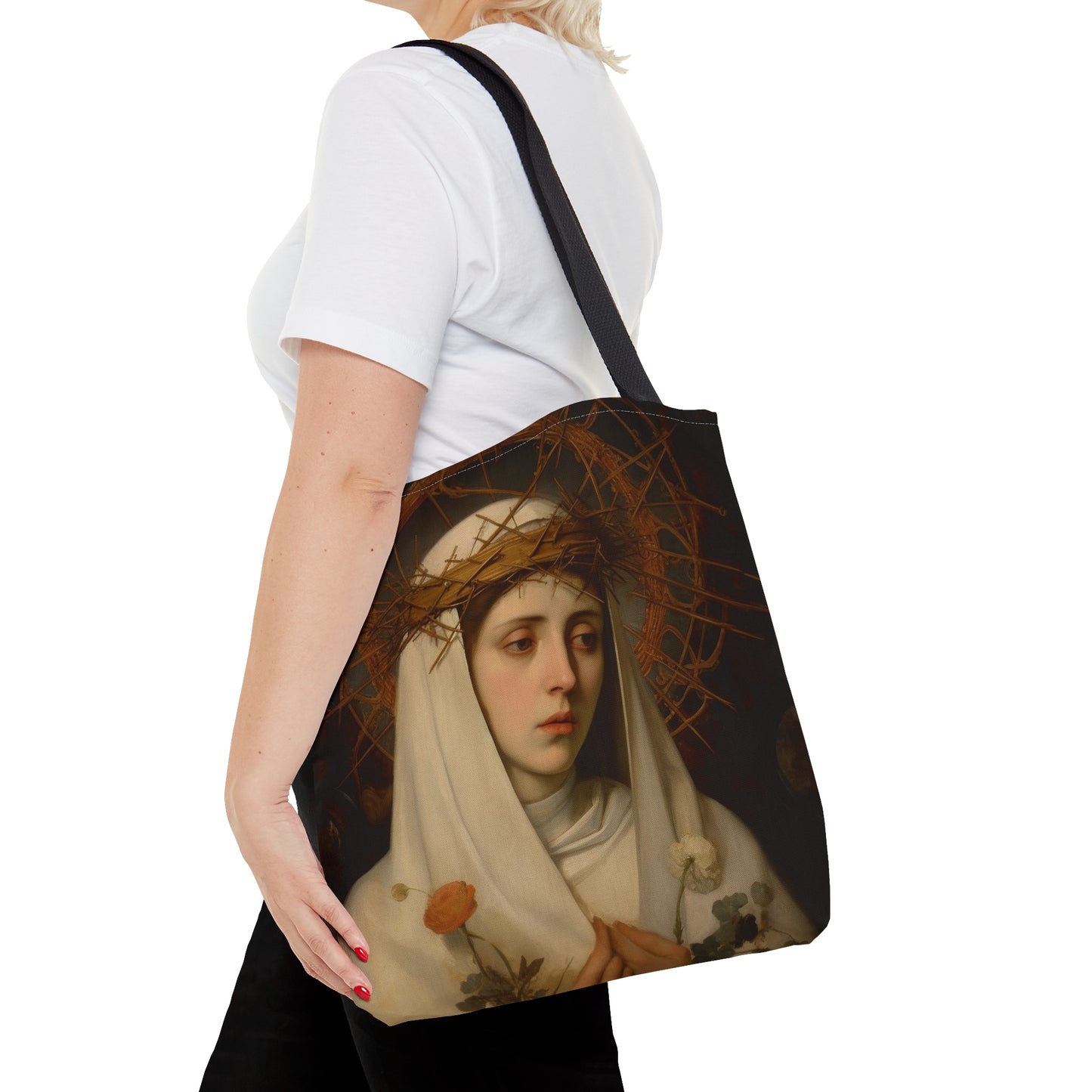 Saint Catherine of Siena Tote Bag - Large Medium Small Faith Art Bag -  Catholic Saint Purse - Carry All Bag - Religious Art Gift