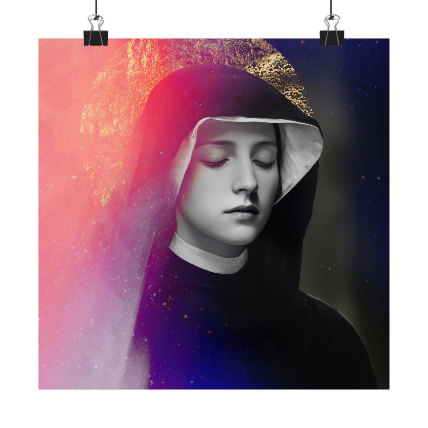 Saint Faustina Kowalska Poster Print - Sanctified Souls Print - Multiple Sizes - Premium Posters - Catholic Art for your home