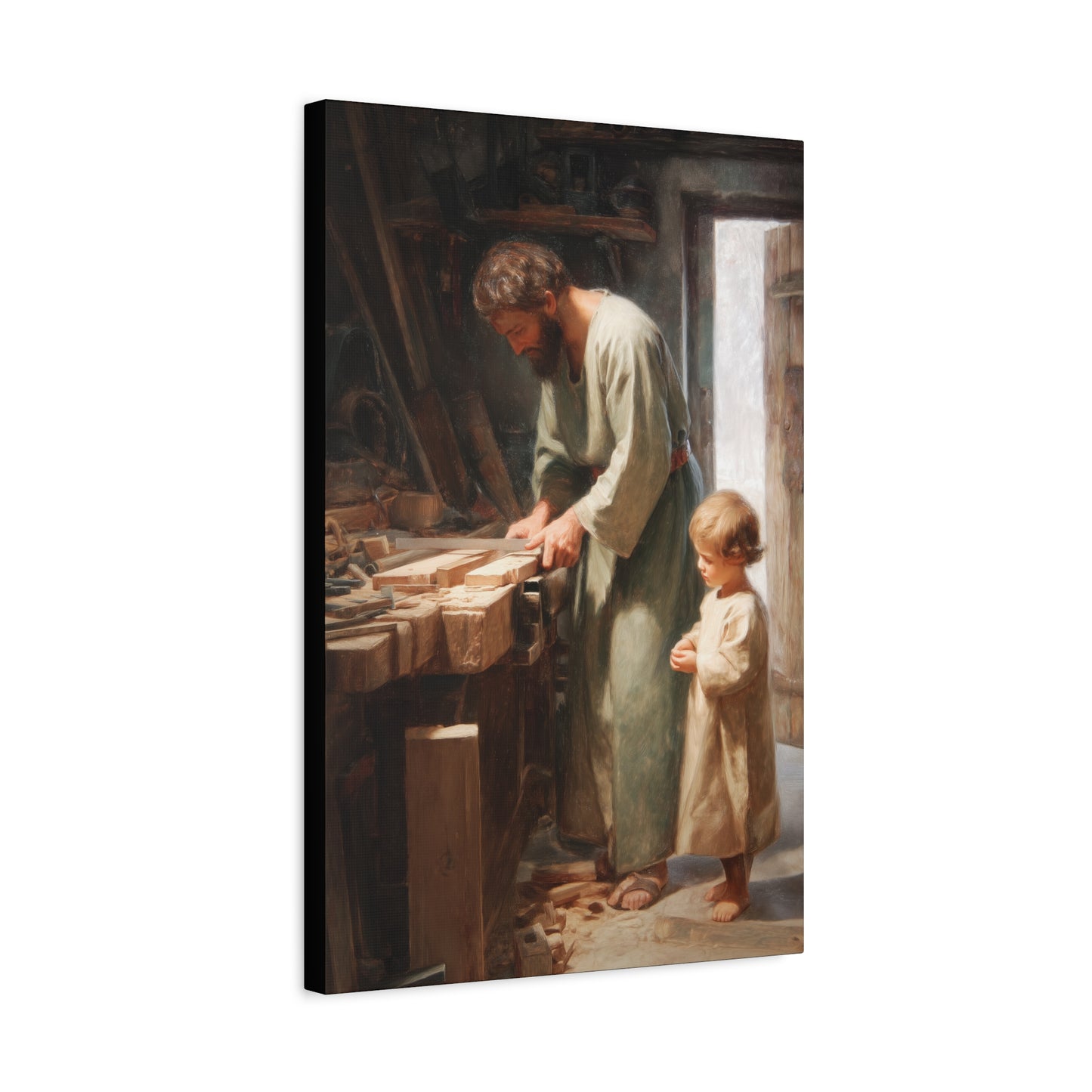 Saint Joseph the Worker - Museum Wrapped Canvas - Sanctified Souls Print - Religious Art for your Home