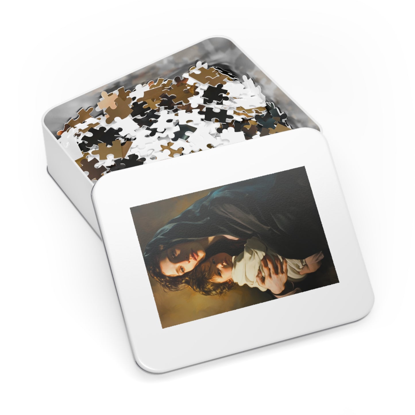 A mother's Gentle Embrace - Mary and The Christ Child - Puzzle and Keepsake Tin - Religious (30, 110, 252, 500,1000) - Catholic Families