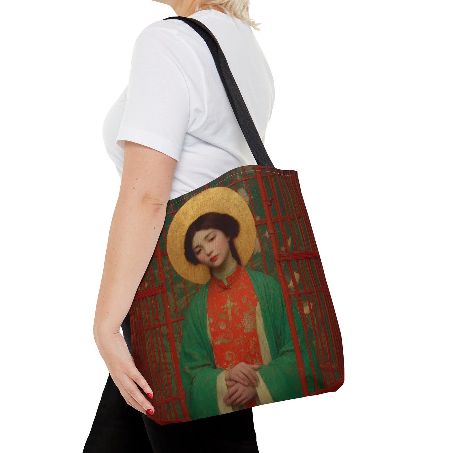Saint Agnes Tsao Kou Ying - Tote Bag - Large Medium Small Faith Art Bag - Bible Study Faith Purse - Double Sided
