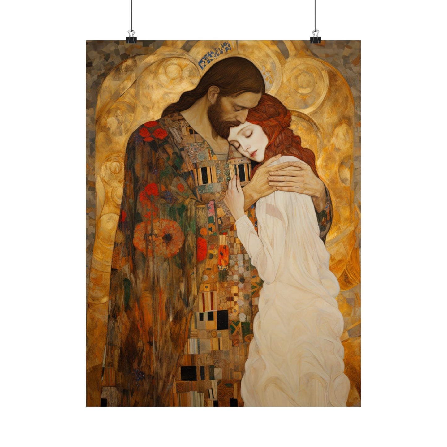 Christ Embracing Mary Magdalene Print - Sanctified Souls Print - Multiple Sizes - Premium Matte Poster